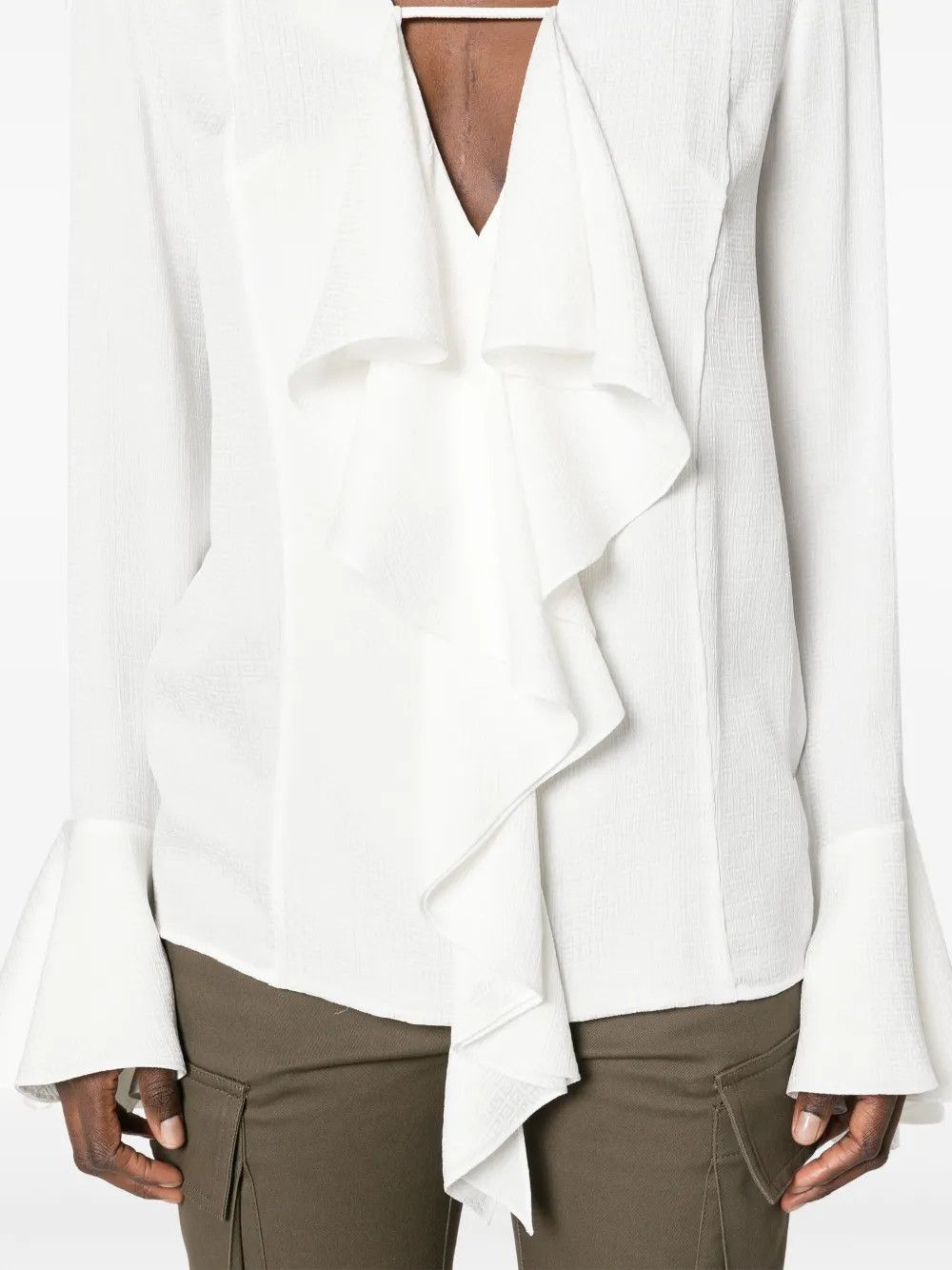 Givenchy o1y0925 Silk Blouse in White Size M / US 6-8 / IT 42-44 - 2 Thumbnail