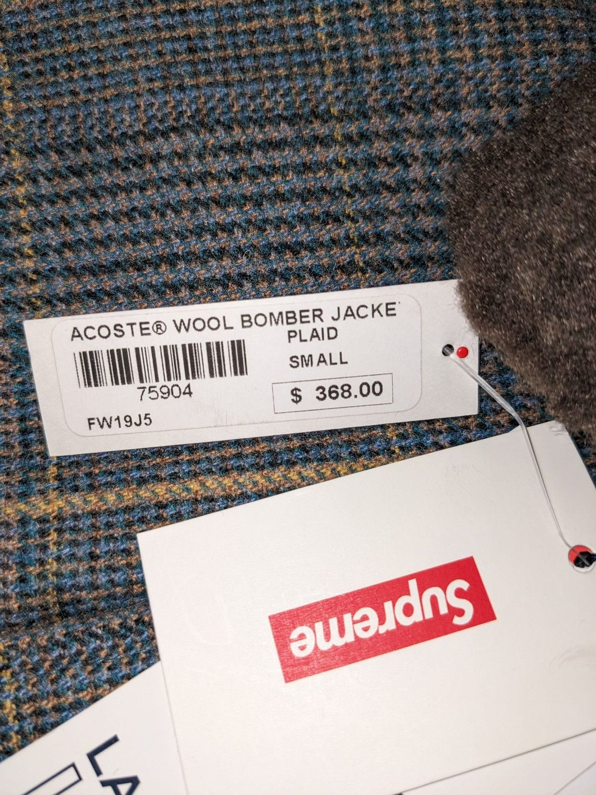 Supreme FW19 SUPREME LACOSTE WOOL BOMBER JACKET PLAID S Size US S / EU 44-46 / 1 - 8 Thumbnail