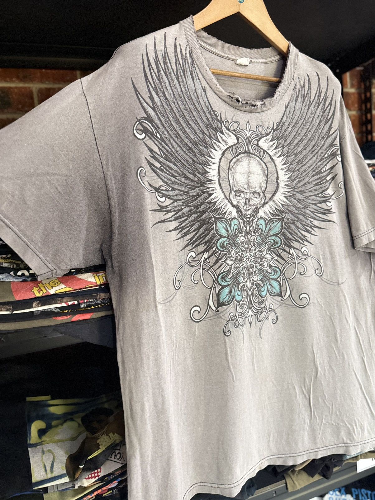 If Six Was Nine × Vintage Thrashed Vintage Xtreme Skulls Coysen Sun Faded Tee Size US XL / EU 56 / 4 - 8 Thumbnail