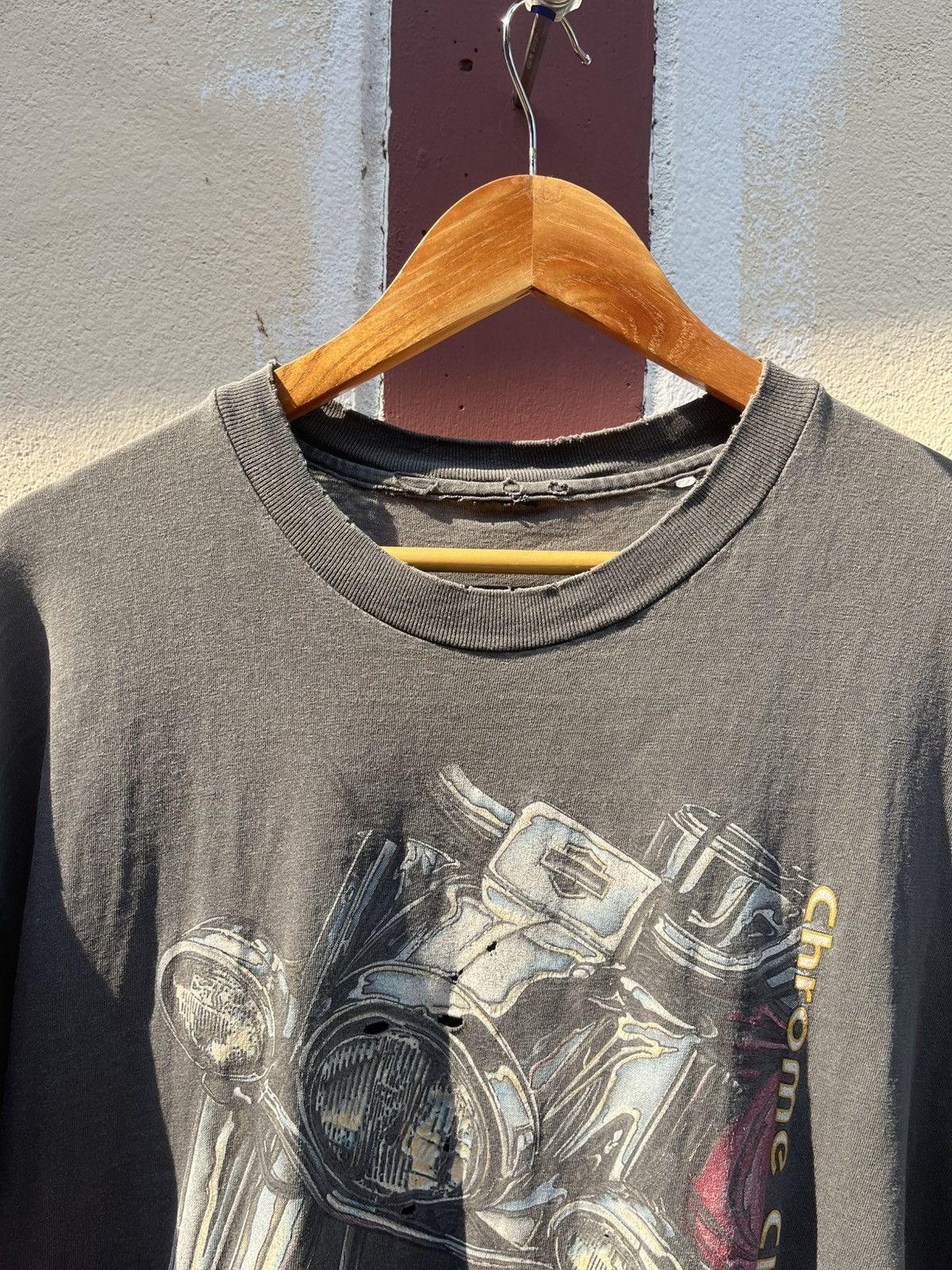 Vintage Thrashed faded chrome H-D tee Distressed Size US L / EU 52-54 / 3 - 2 Thumbnail