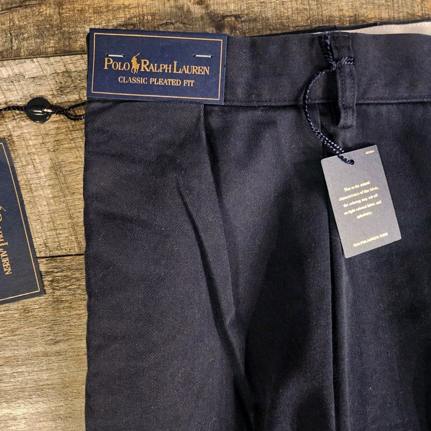 Polo Ralph Lauren Vintage Polo Ralph Lauren Pants 40x30 Navy Classic Pleated Chino New! Mens Size US L / EU 52-54 / 3 - 6 Thumbnail