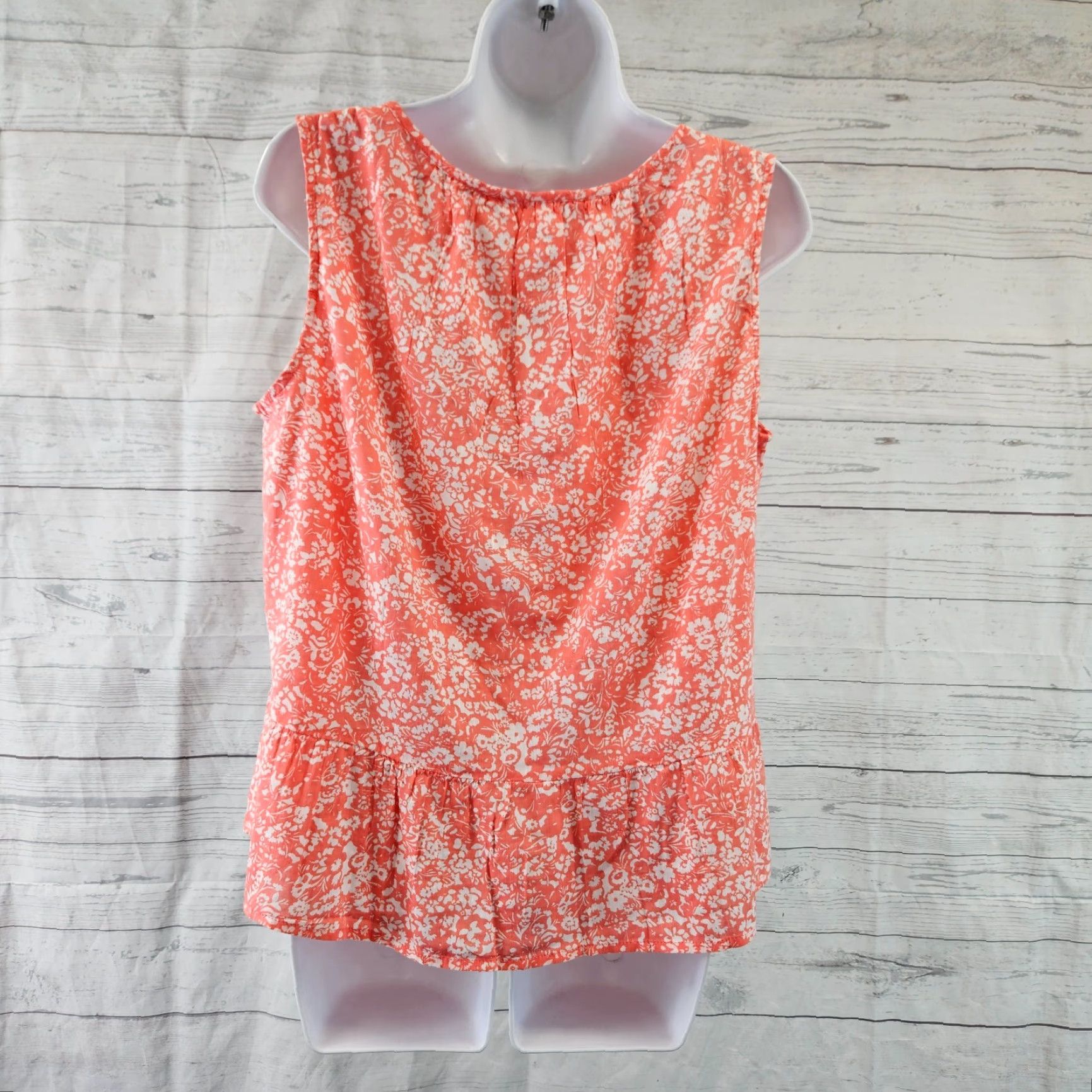 Gap Gap Womens Top Blouse Sleeveless Pink White Floral Cotton Blend M Size M / US 6-8 / IT 42-44 - 4 Thumbnail