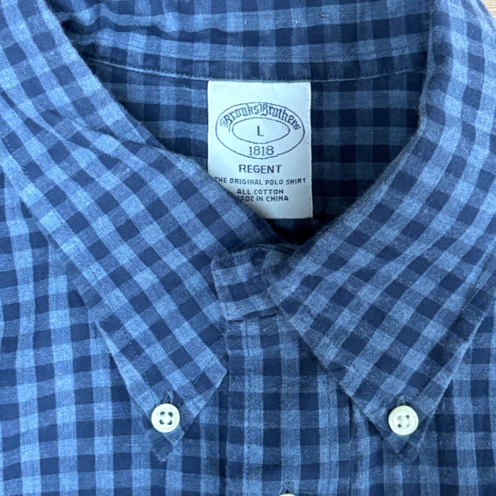 Brooks Brothers Brooks Brothers Shirt Mens Large Button Down Regent Cotton Gingham Plaid Poplin Button-Up Non-Iron Size US L / EU 52-54 / 3 - 4 Thumbnail