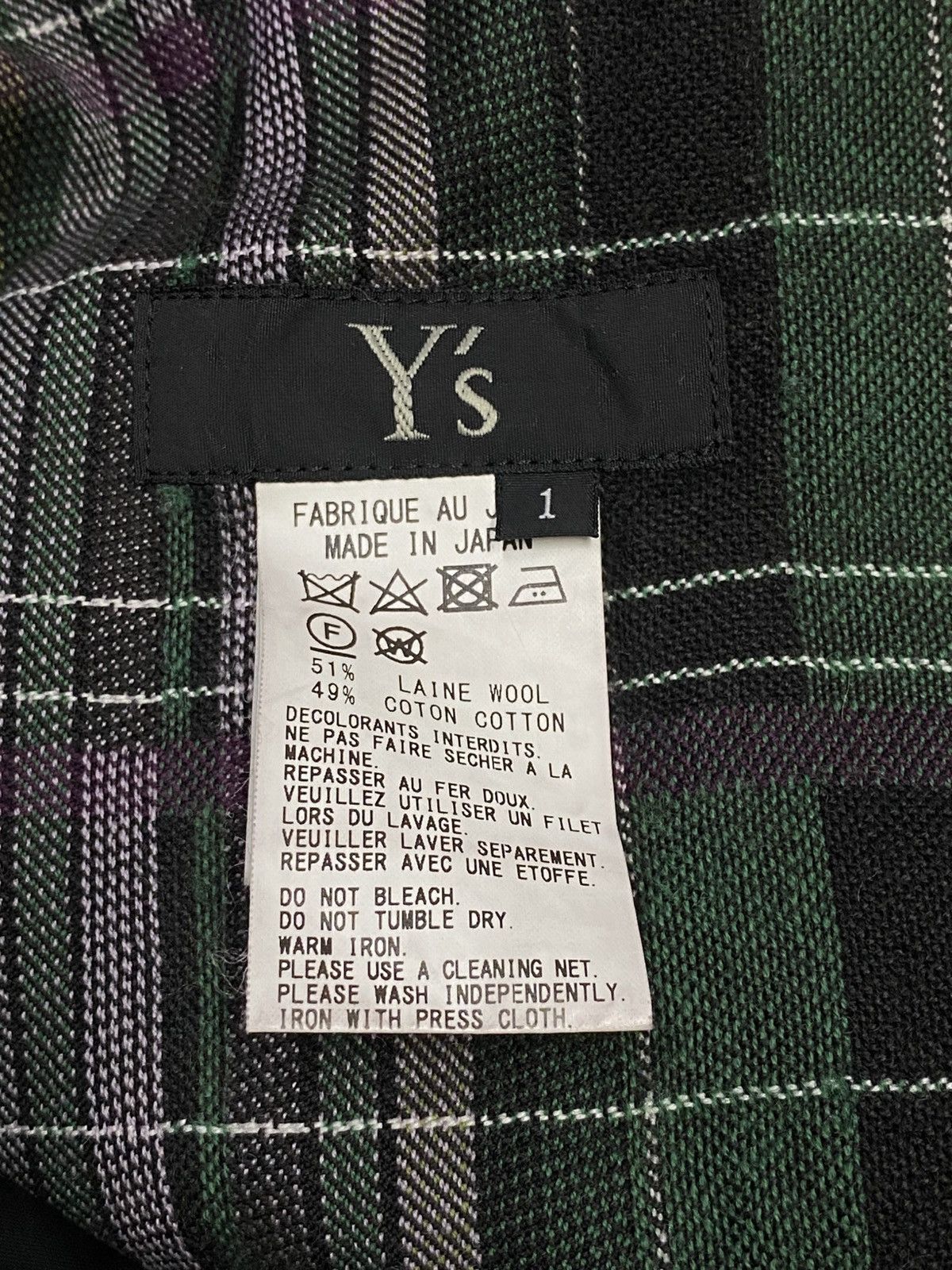 Y's Y’s Yohji Yamamoto Tartan Check Wide-Leg Trousers Size US 31 - 10 Thumbnail