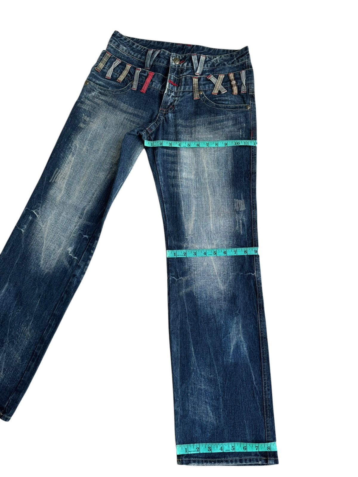 Japanese Brand Vintage Unbranded Distressed Double Waist Denim Jeans Size US 32 / EU 48 - 12 Thumbnail