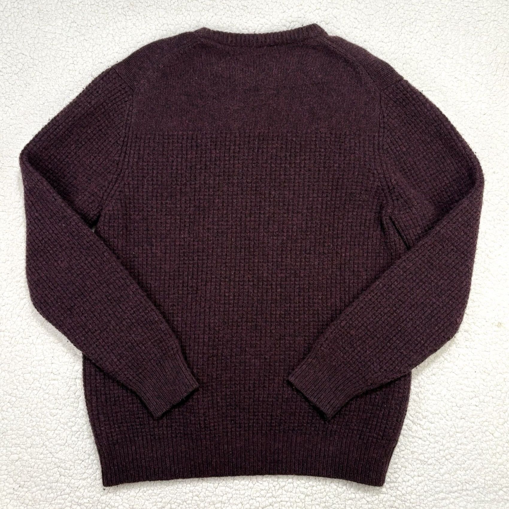 Vintage CAMBRIDGE DRY GOODS Sweater Men XL Pullover Knit Crew Neck Wool Blend Red Plum Classic Outdoor Chunky-Knit Size US XL / EU 56 / 4 - 4 Thumbnail