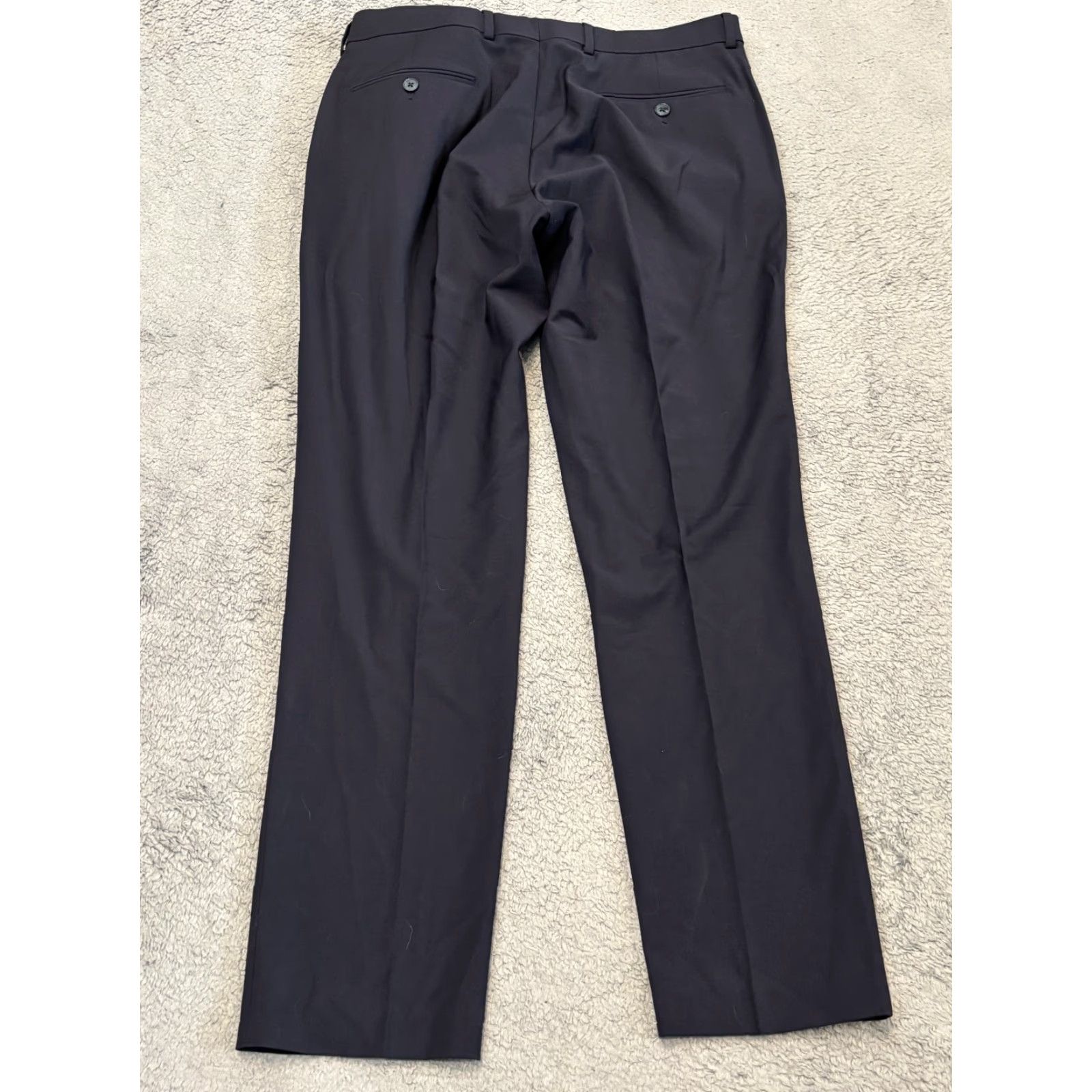 Calvin Klein Calvin Klein Dress Pants Mens 34x30 Navy Blue Wool Blend Stretch Career Office Size US 34 / EU 50 - 5 Thumbnail