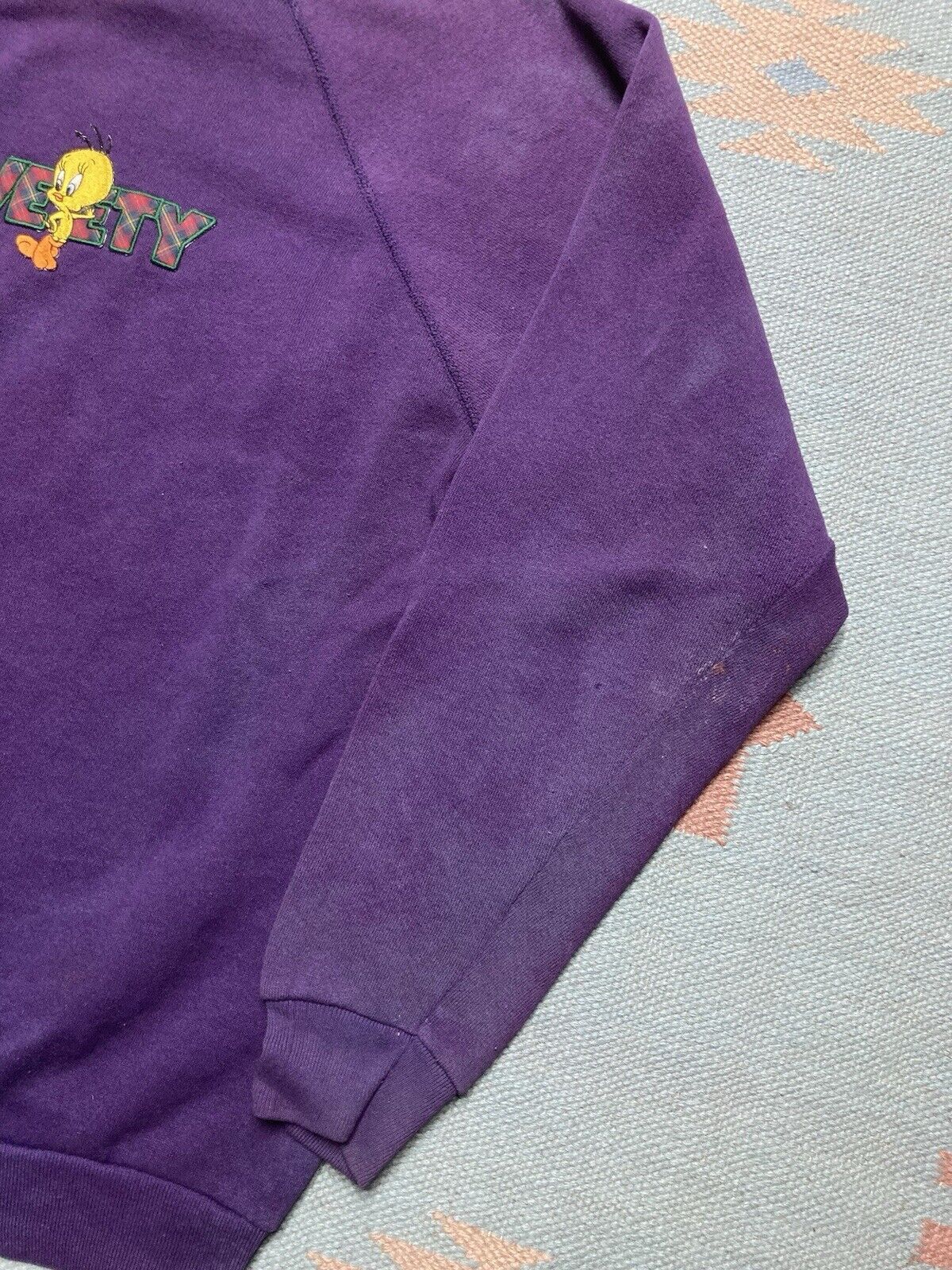 Vintage VTG 90s sweatshirt tweety bird looney tunes Disney purple M Size M / US 6-8 / IT 42-44 - 2 Thumbnail