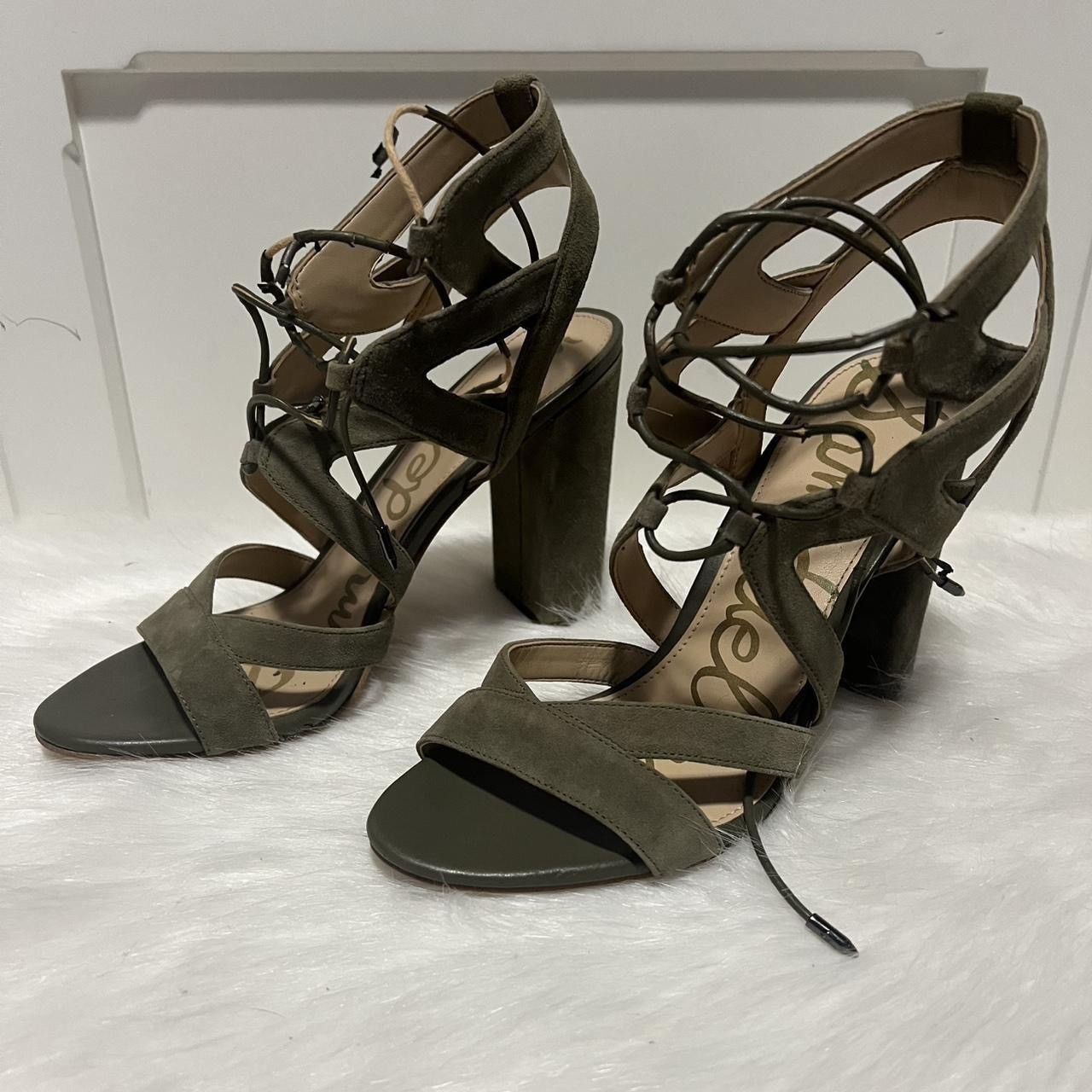 Sam Edelman Green Suede Lace-up Heels Size US 8.5 / IT 38.5 - 2 Thumbnail