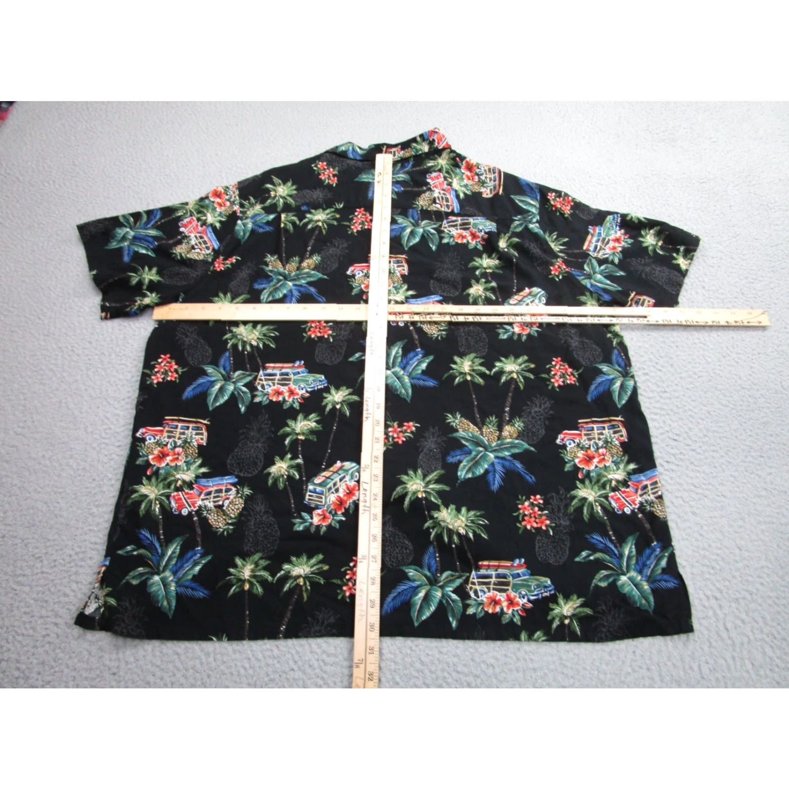 Vintage VINTAGE Batik Bay Hawaiian Shirt Mens 2XL Black Pineapple Floral Short Sleeve Button-Up Rayon Hawaiian Shirt Mens 2XL Black Pineapple Floral Size US XXL / EU 58 / 5 - 6 Thumbnail