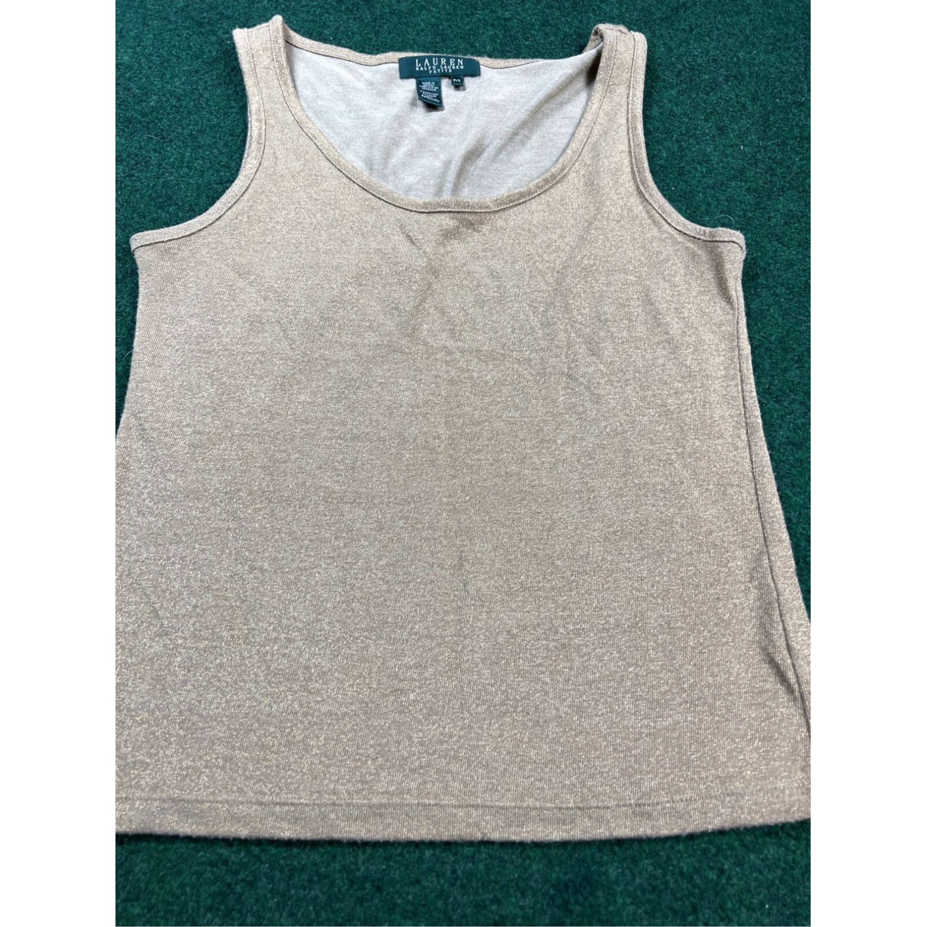 Ralph Lauren Lauren Ralph Lauren Tank Shirt PS Women Gold Rayon Metallic Petite Small Shiny Size S / US 4 / IT 40 - 2 Thumbnail