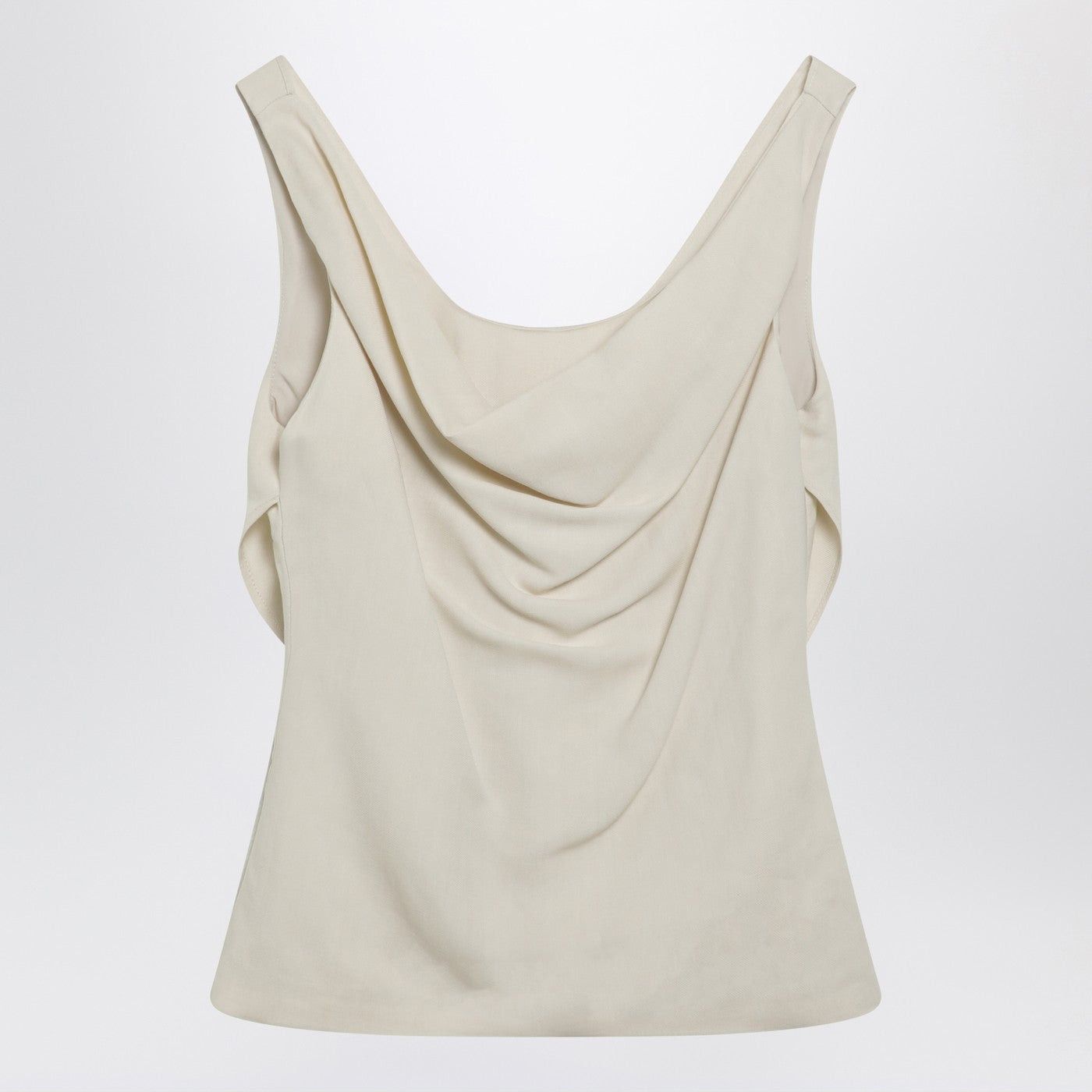 Brunello Cucinelli Brunello Cucinelli Cream-Colored Top In Fluid Viscose And Linen Twill Size L / US 10 / IT 46 - 1 Thumbnail