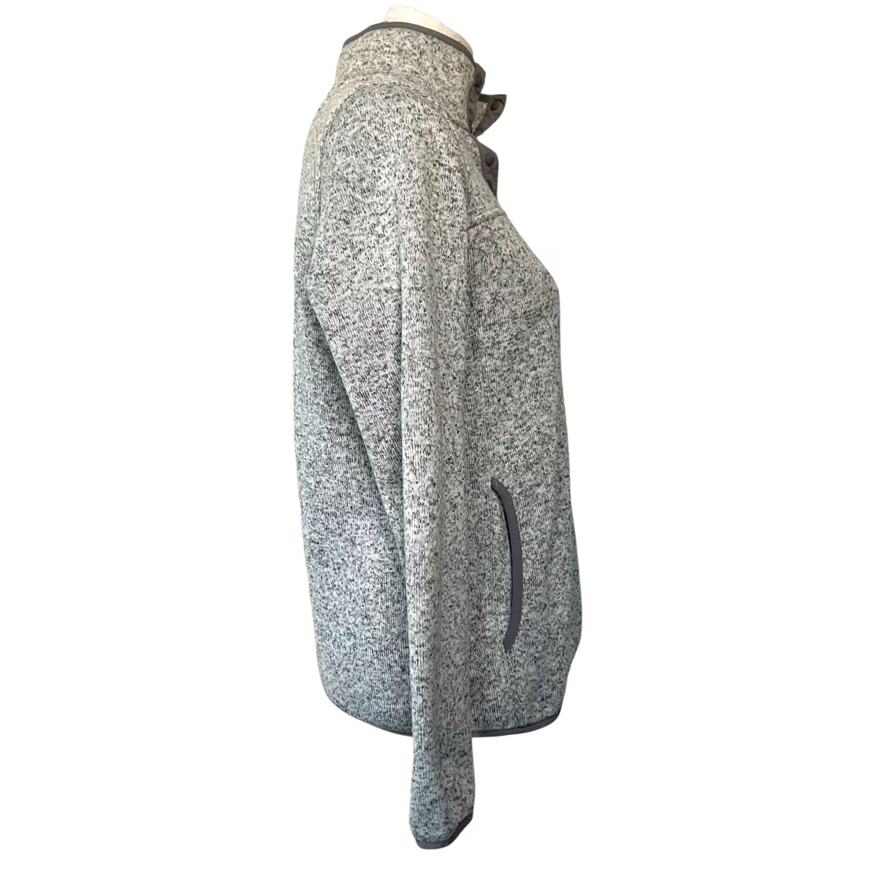 Vintage L.L. Bean Women's Sweater Fleece Pullover Gray 1/4 Snap Pockets Outdoors Sz S Hoodie Sweatshirt Pullover Womens Size S / US 4 / IT 40 - 6 Thumbnail