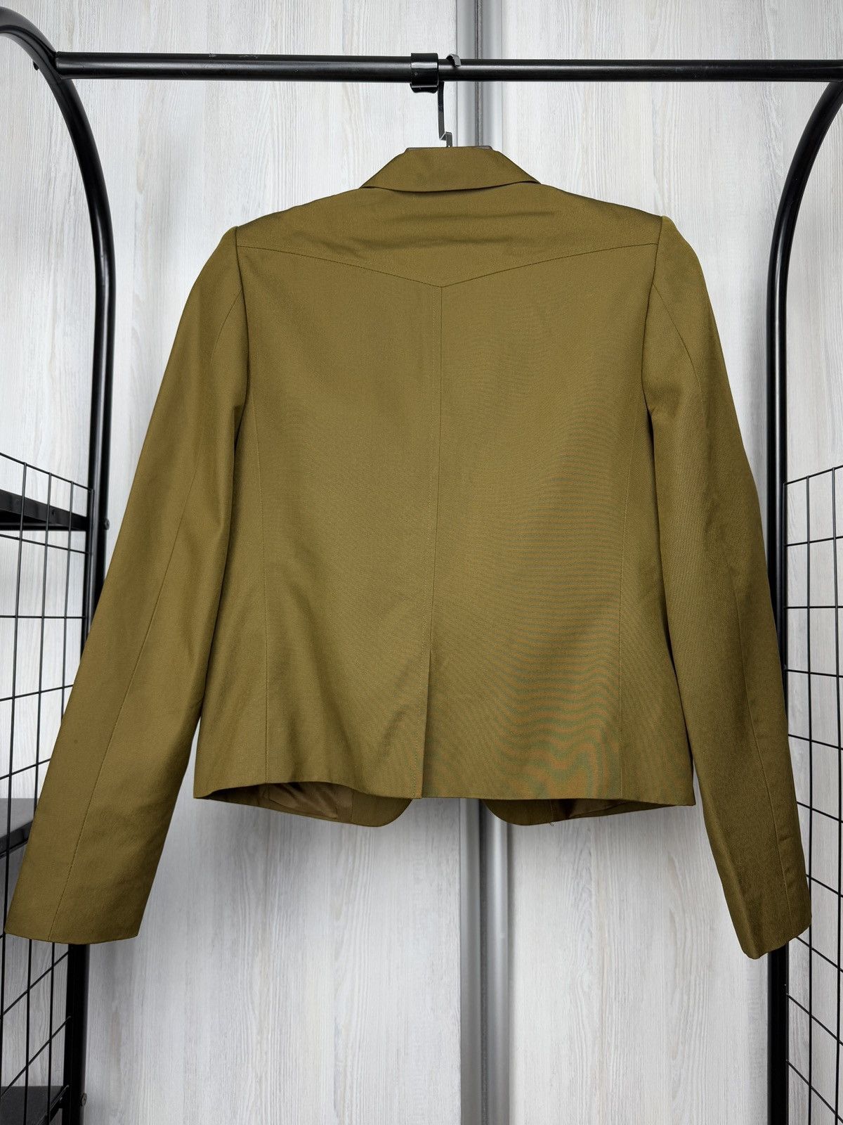 Gucci Gucci x Tom Ford era olive green full silk buttoned blazer Size S / US 4 / IT 40 - 8 Thumbnail