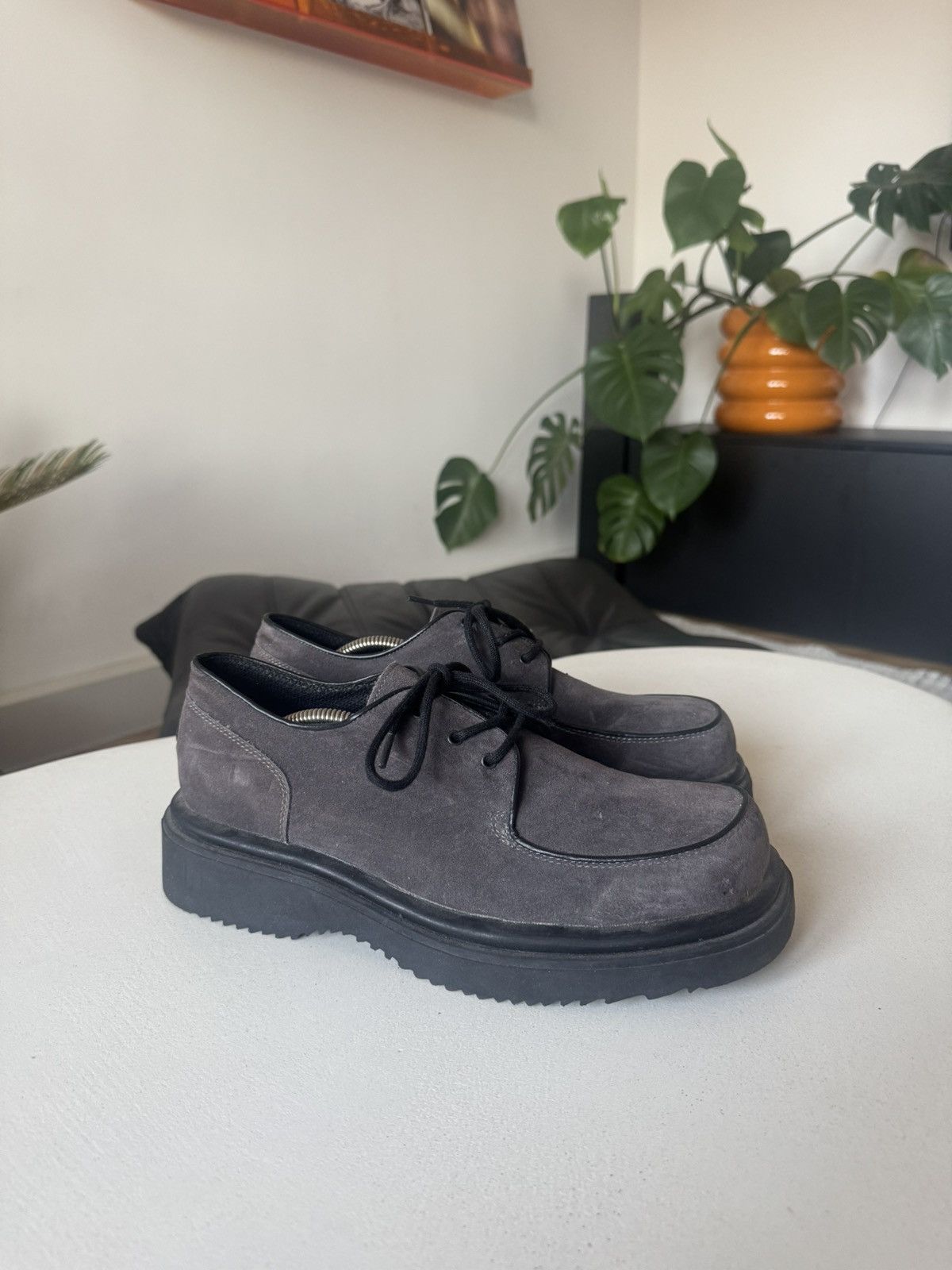 Leather Rare Vintage Avant Garde Platform Derby Leather Boots Suede Size US 8.5 / EU 41-42 - 1 Thumbnail