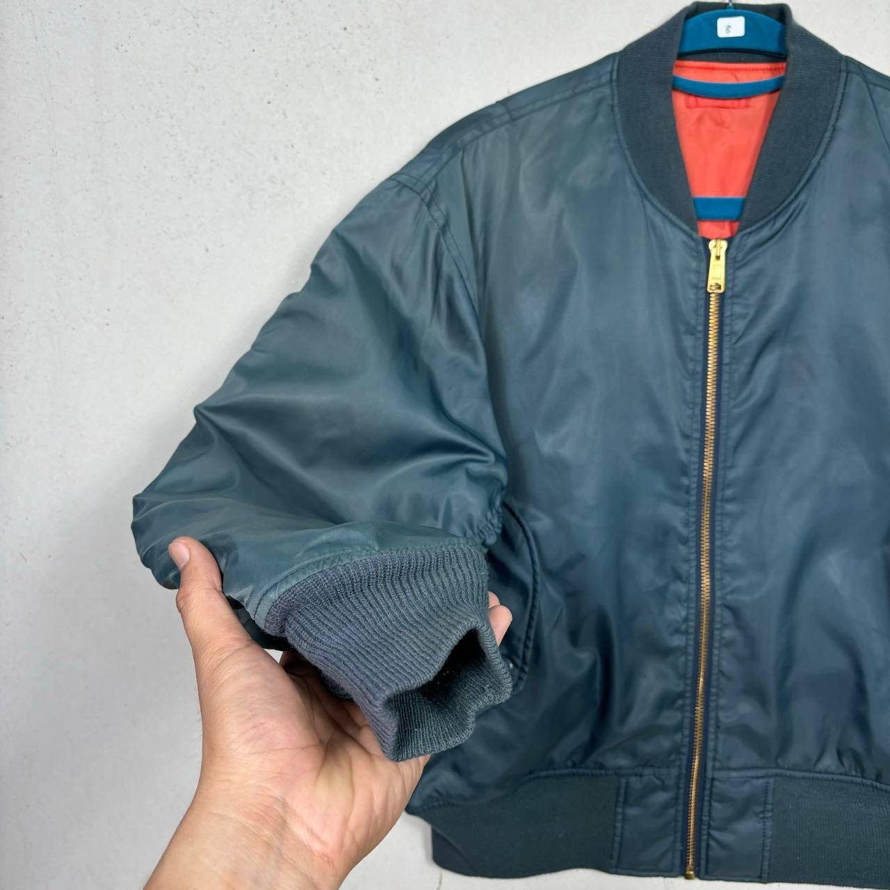 Other Vintage MA-1 Flight Jacket Sage Green Bomber Orange Lining Size US M / EU 48-50 / 2 - 4 Thumbnail