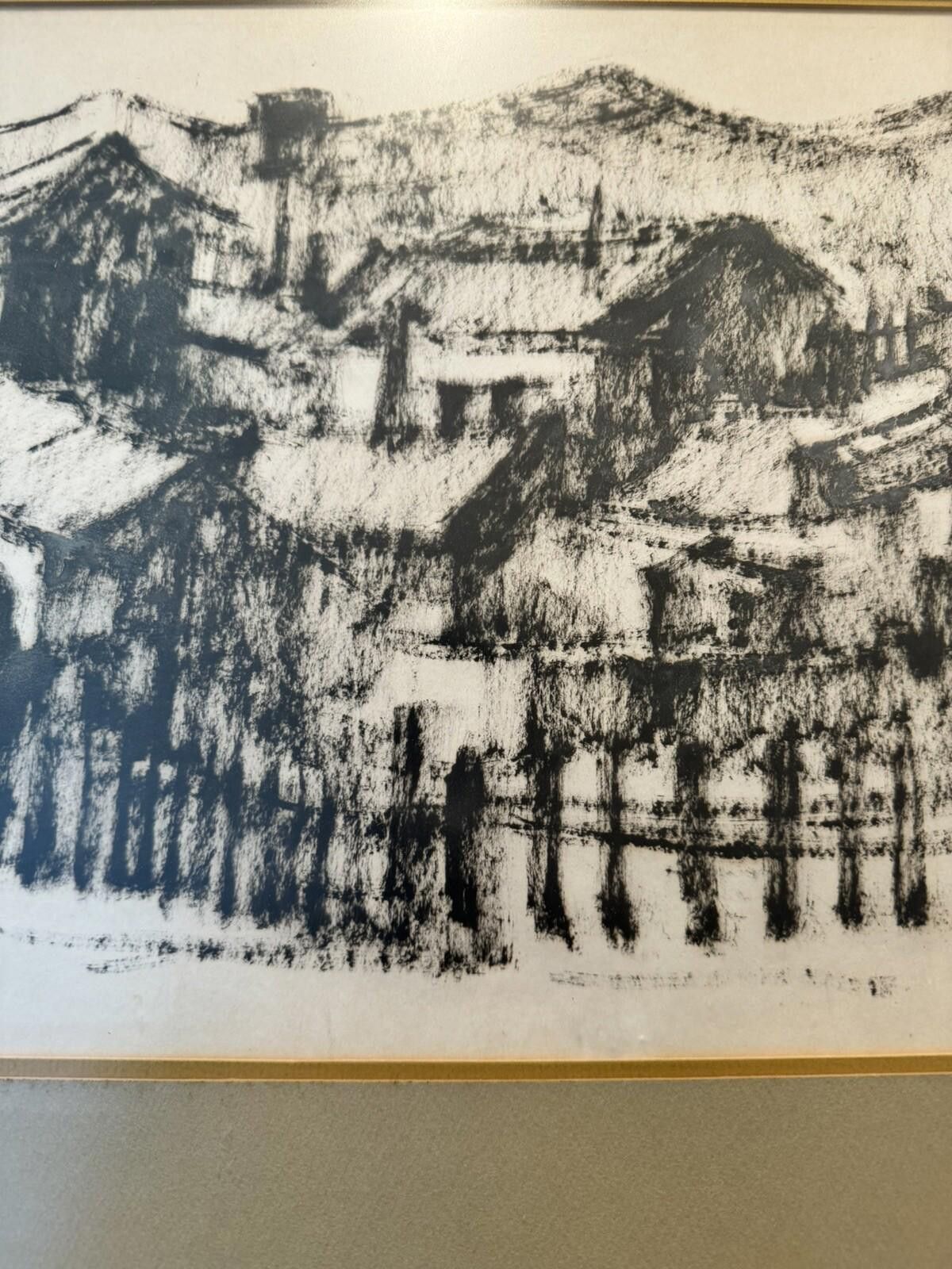 Designer Blanka Tauber - Pastel on Paper City of Safed Houses 1969 Size ONE SIZE - 7 Thumbnail