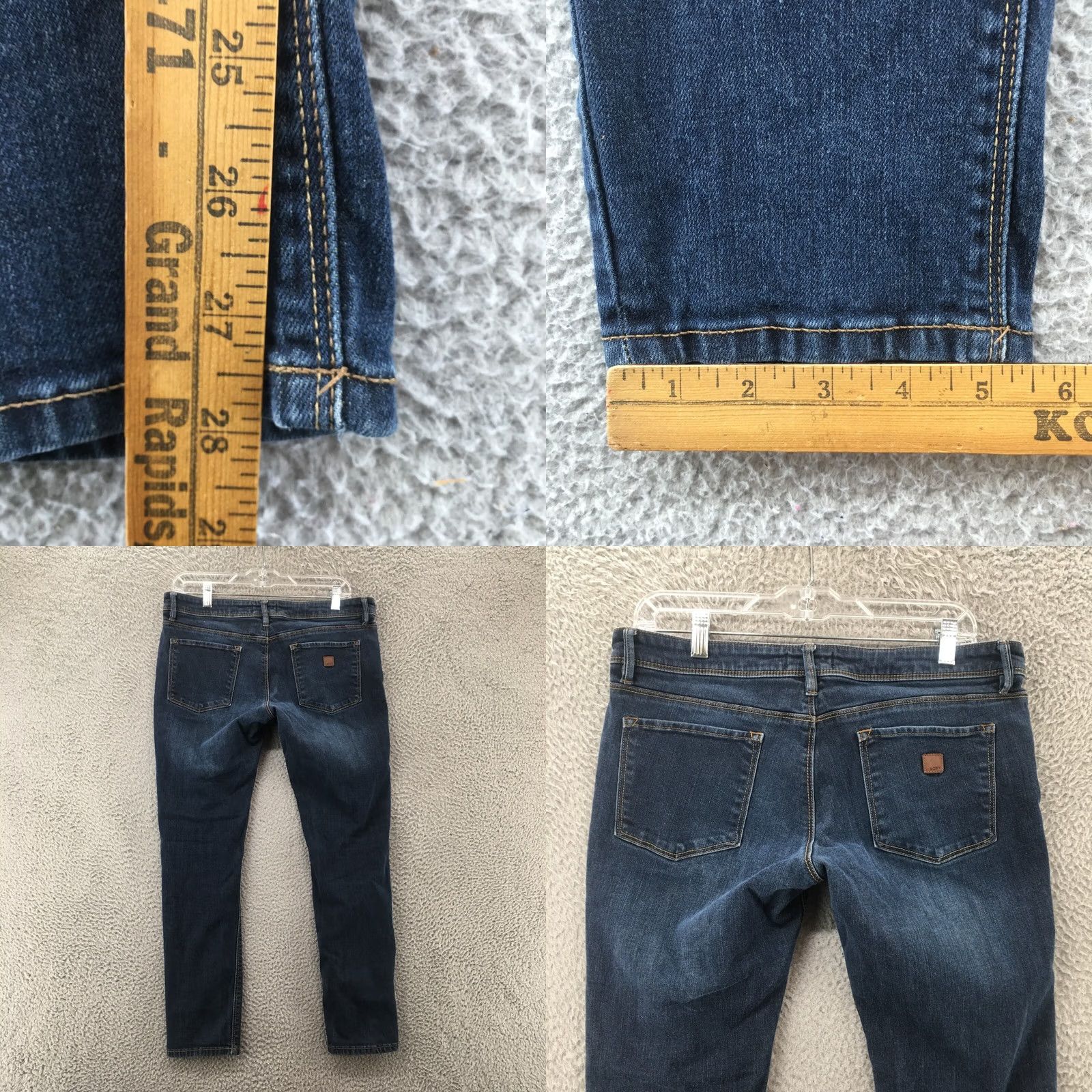Vintage Roxy Skinny Jeans Womens 30 Blue Dark Wash Low Rise Zip Fly Jeans Size 30" / US 8 / IT 44 - 8 Thumbnail