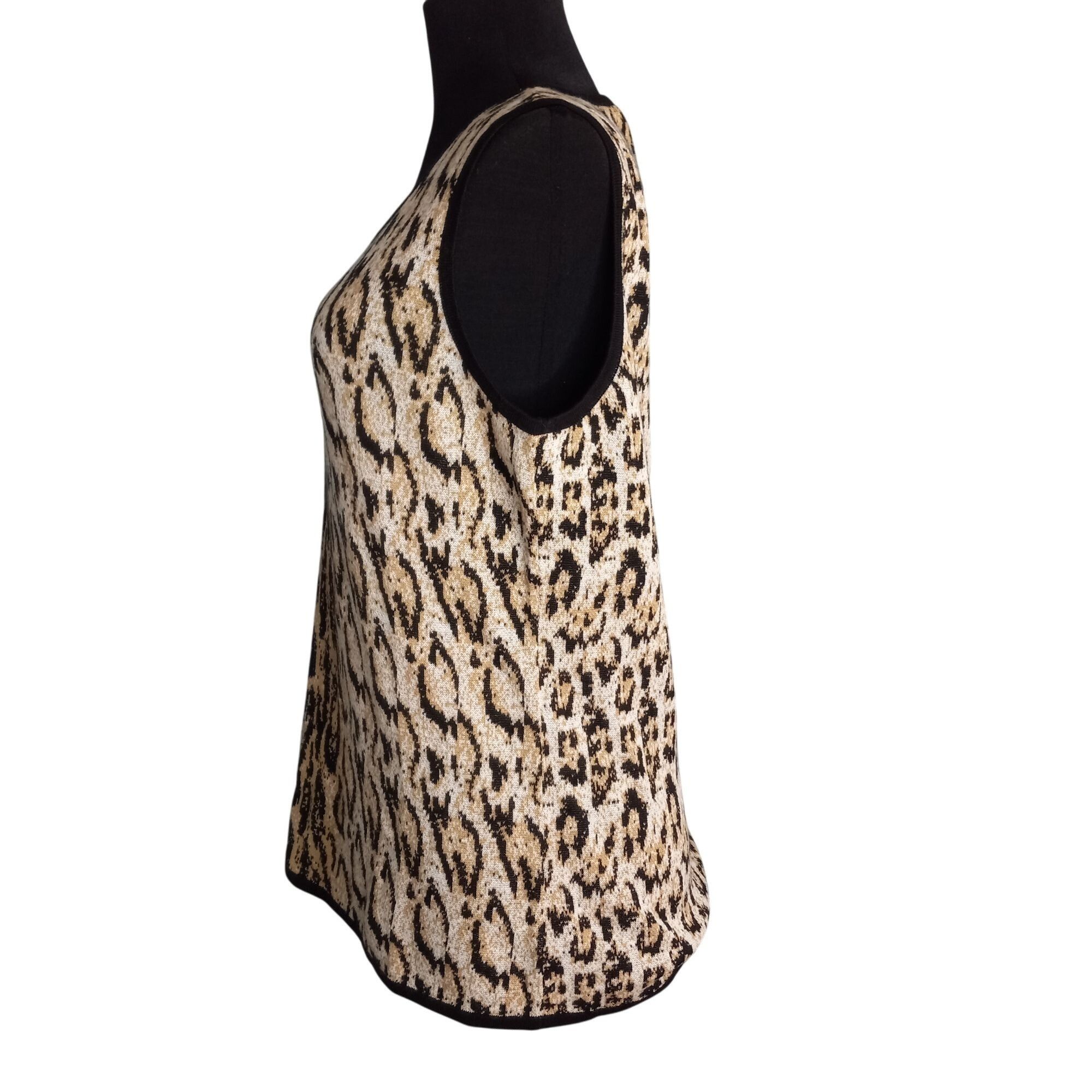 Chicos Chicos Size 2 L Knit Top Womens Vivid Cheetah Amelia Tank Sl Size L / US 10 / IT 46 - 6 Thumbnail