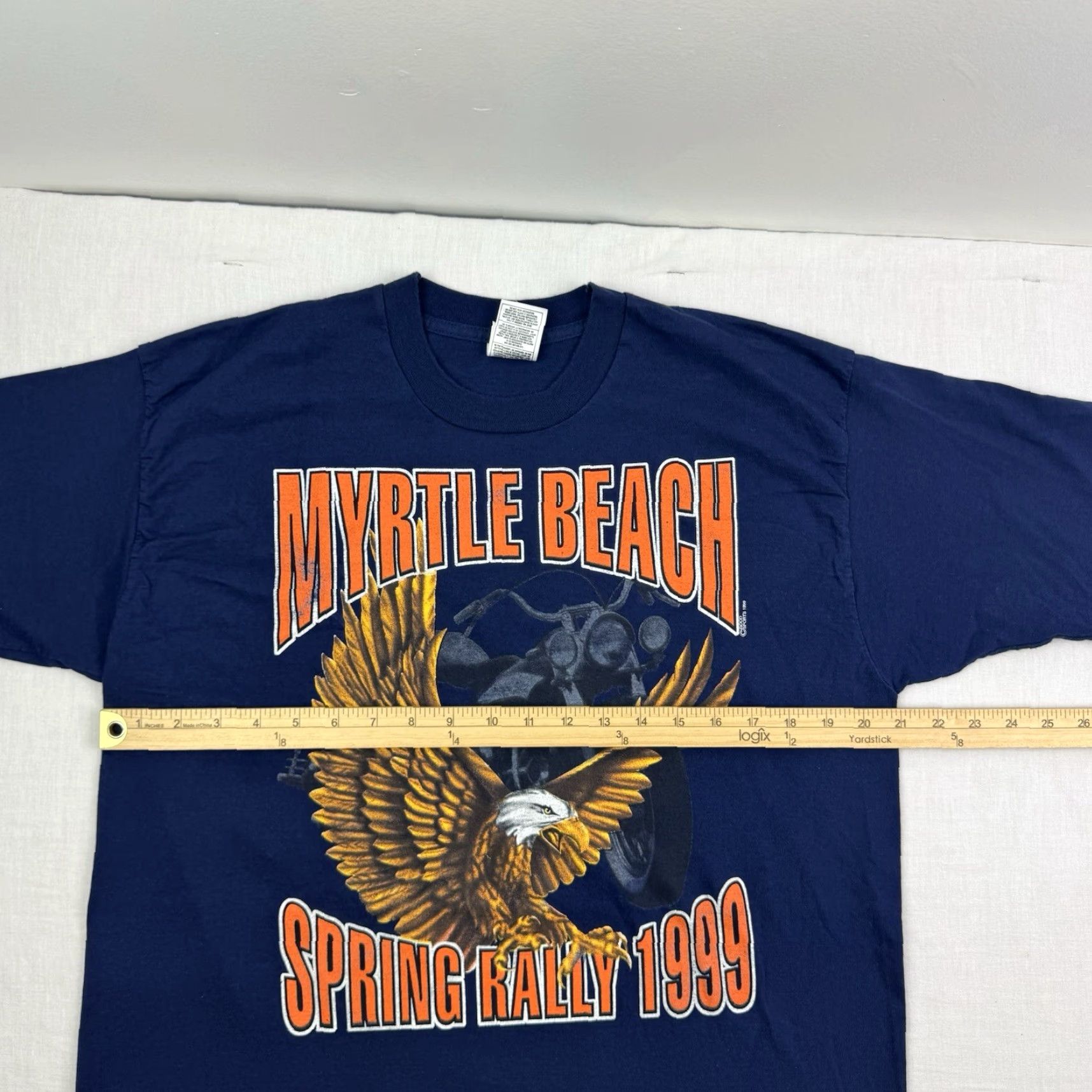 Fruit Of The Loom VINTAGE Biker Rally T Shirt Mens XL Blue 1999 Motorcycle Eagle 90s Fruit of the Loom Shirt Size US XL / EU 56 / 4 - 6 Thumbnail