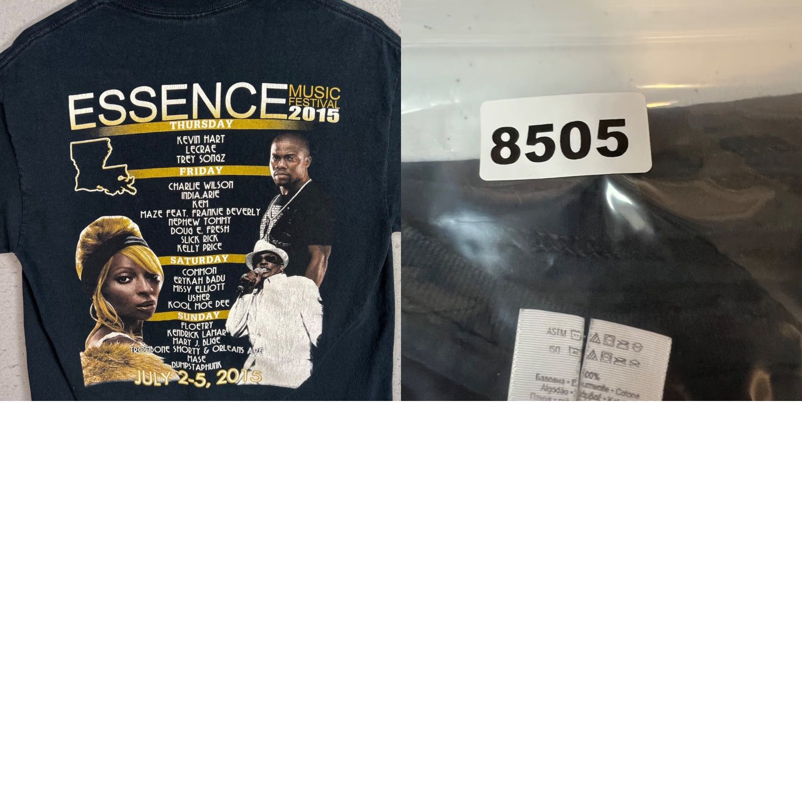 Gildan VINTAGE New Orleans Louisiana Essence Festival 2015 Black T-Shirt Adult Mens Medium M Shirt Mens Black 2015 Celebration Concert Size US M / EU 48-50 / 2 - 8 Thumbnail