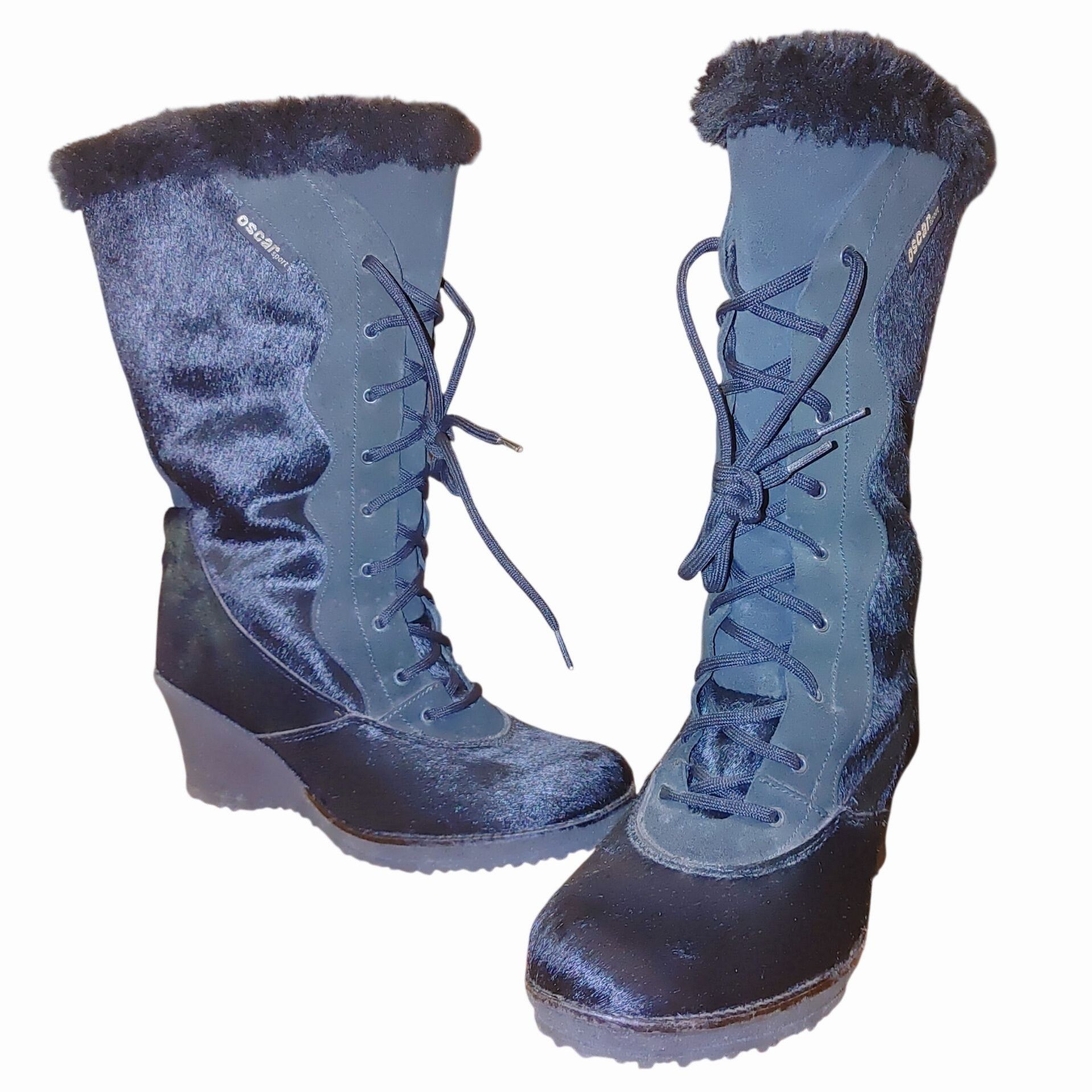 Other Oscar Sport Boots Black Ponyhair Fur Lace Up Après Ski Size Size ONE SIZE - 1 Thumbnail