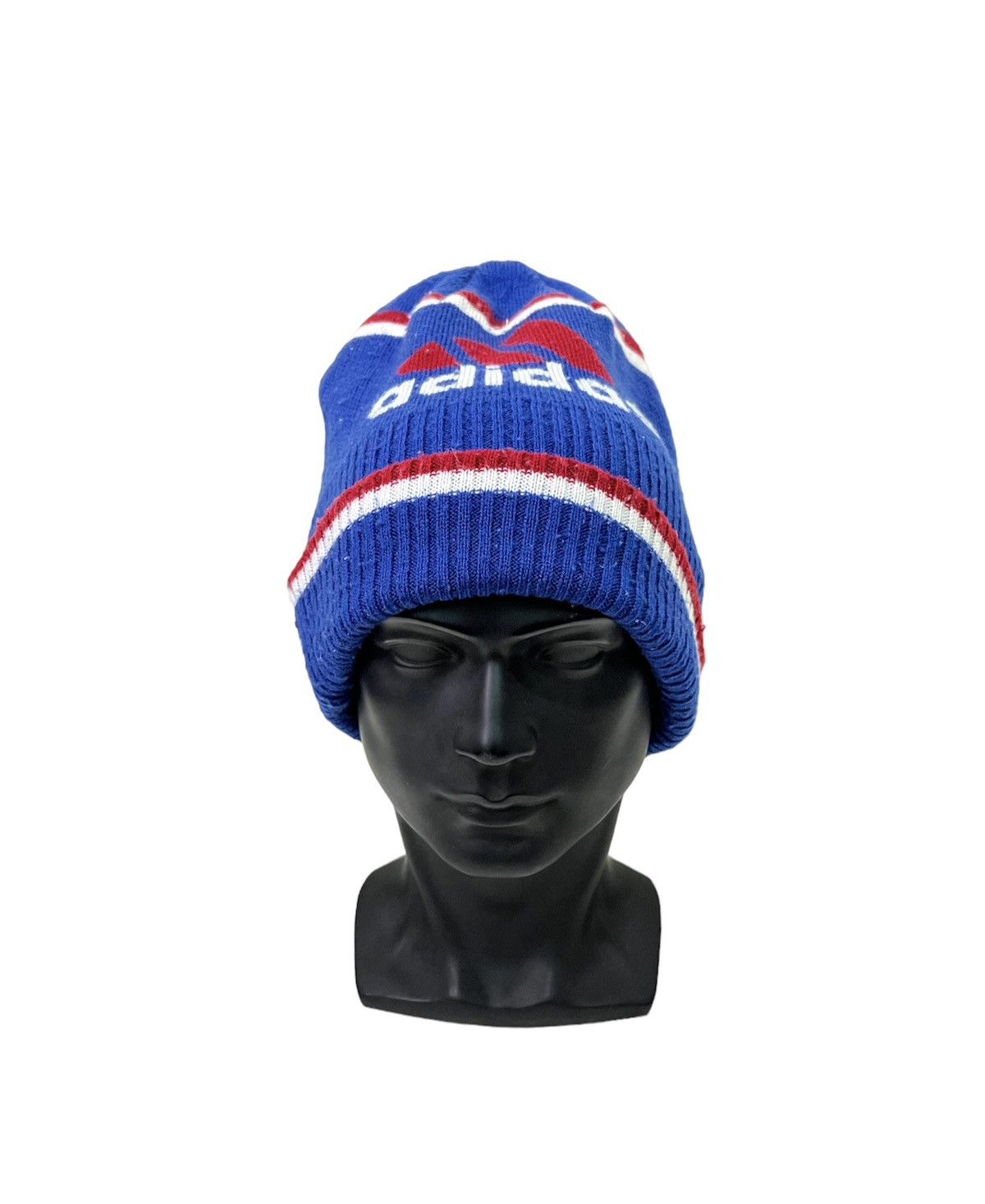image of Vintage Adidas Spell Out Beanie Hat in Blue, Men's