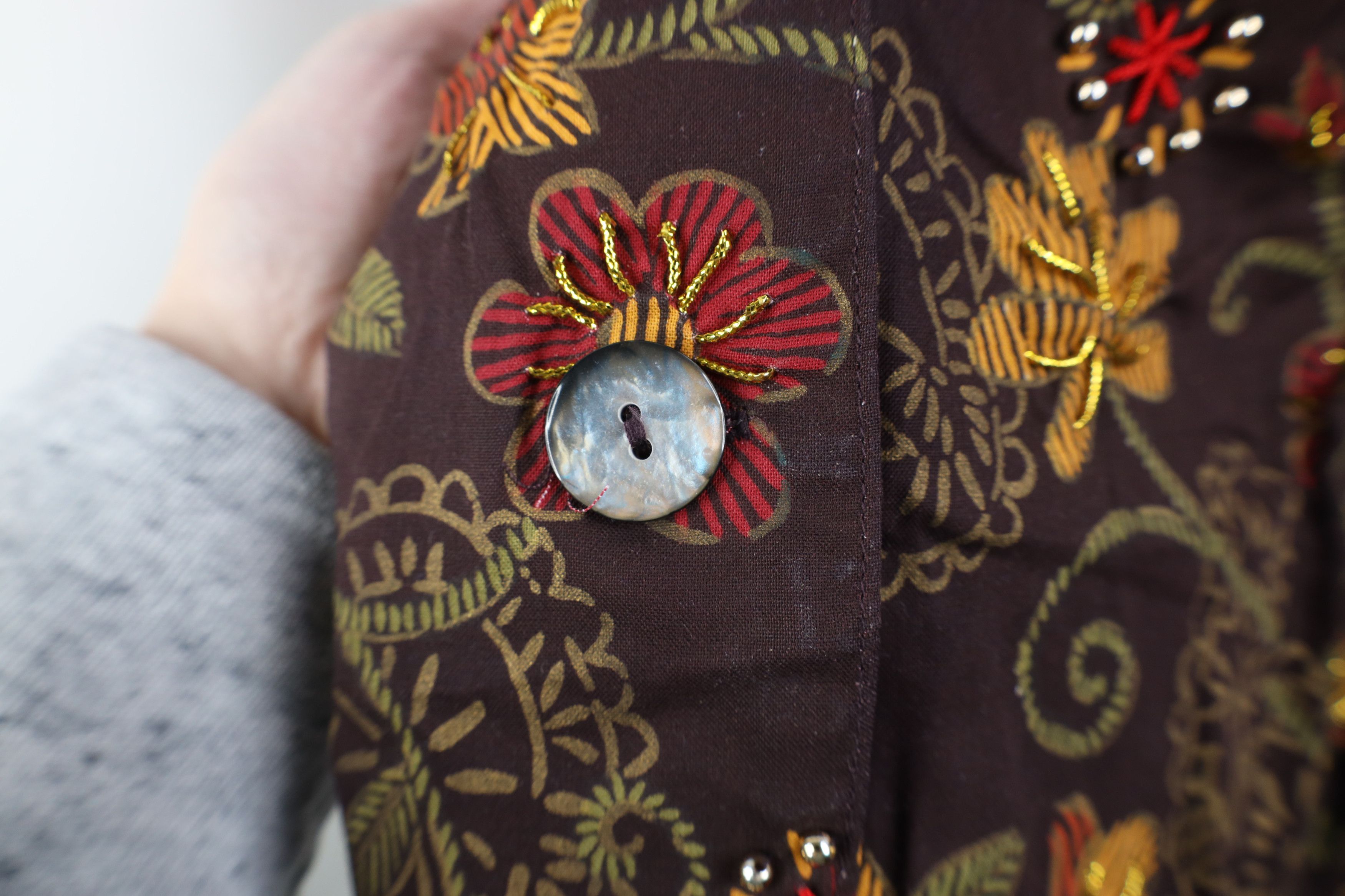 Vintage Deadstock Vintage 90s Streetwear Gabardine Beaded Vest Size 3XL / US 20-22 - 9 Thumbnail