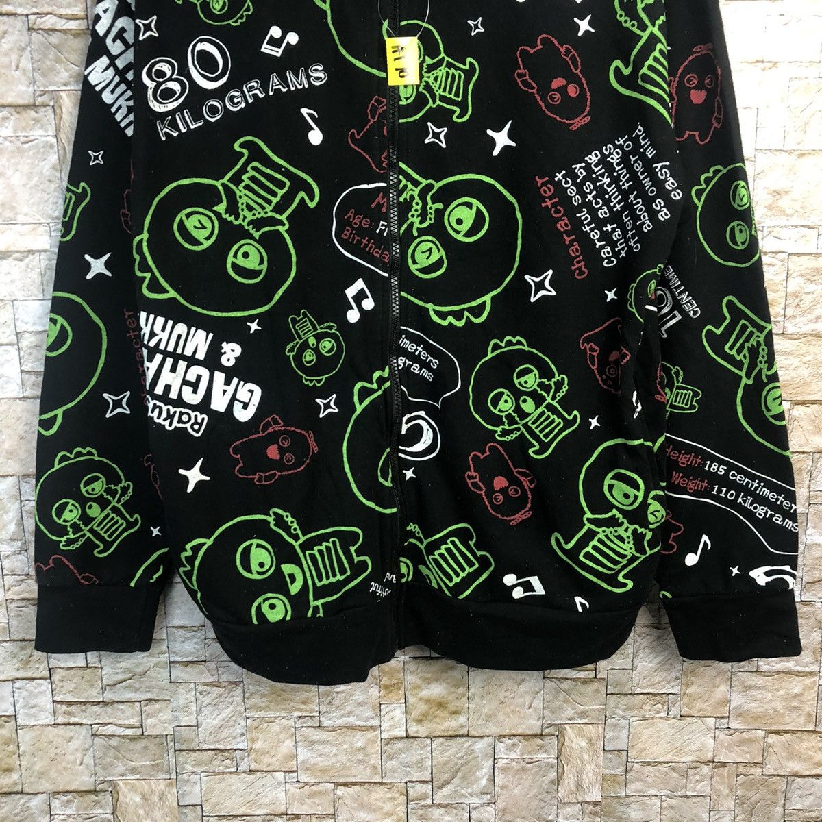 Anime × Cartoon Network × Japanese Brand CaChapin & Mukku Bakogaki anima fullprint Black Hoodie #A170 Size US L / EU 52-54 / 3 - 6 Thumbnail