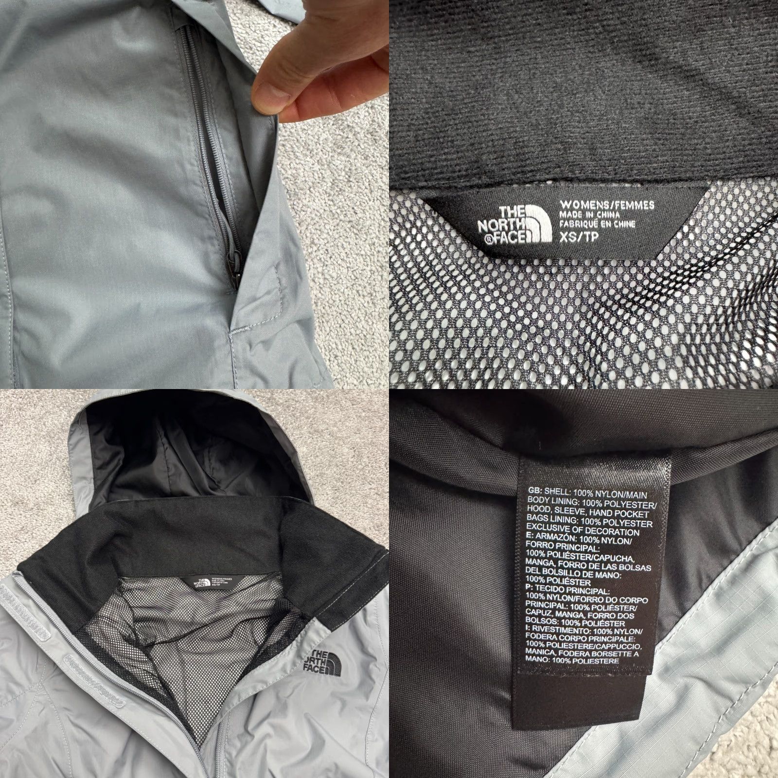 The North Face The North Face DryVent Resolve 2 Windbreaker Hoodie Jacket Womens XS Gray Nylon Size XS / US 0-2 / IT 36-38 - 8 Thumbnail