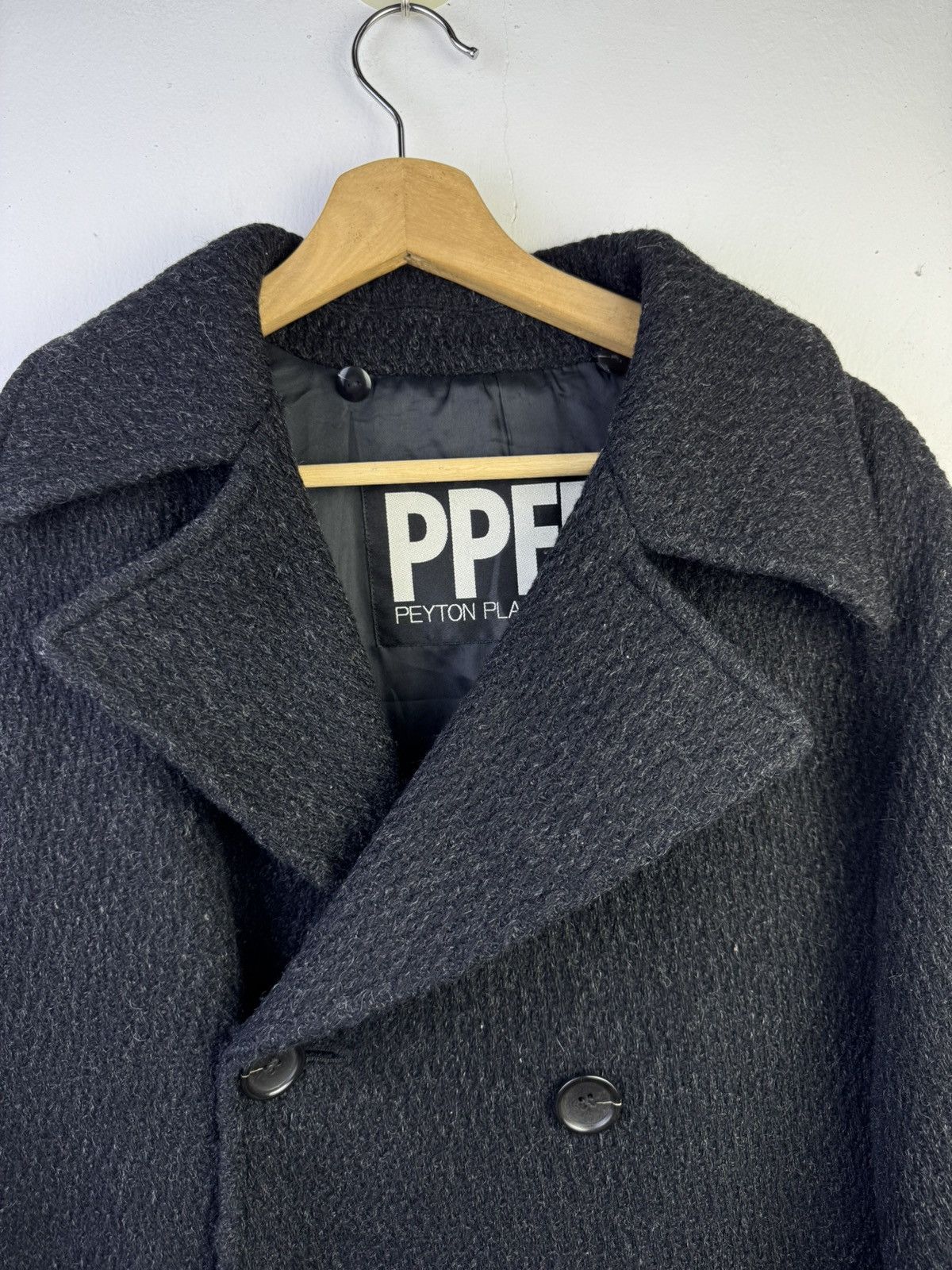 PPFM PPFMPeyton Place dark grey wool blend doublebreasted peacoat Size US L / EU 52-54 / 3 - 4 Thumbnail