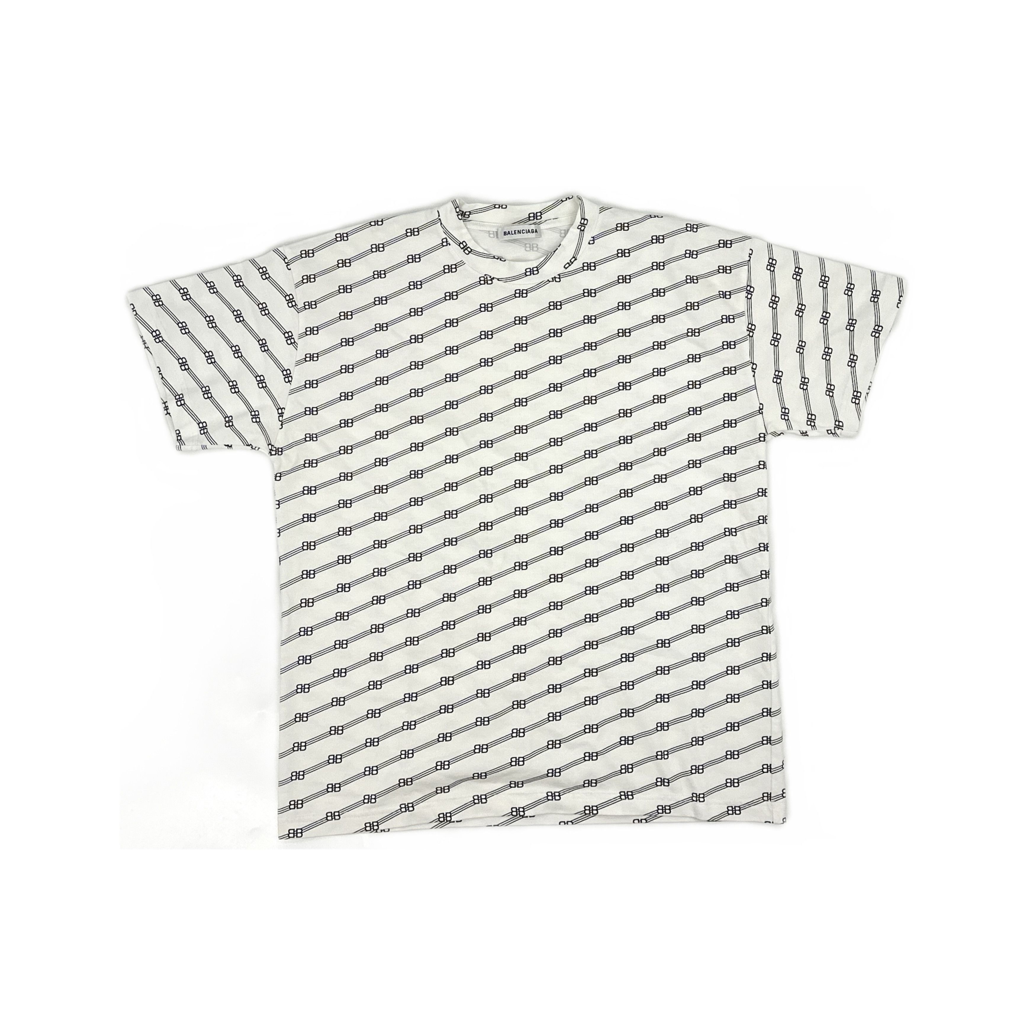 Balenciaga Balenciaga All Over Logo T-Shirt Size L Size US L / EU 52-54 / 3 - 1 Thumbnail