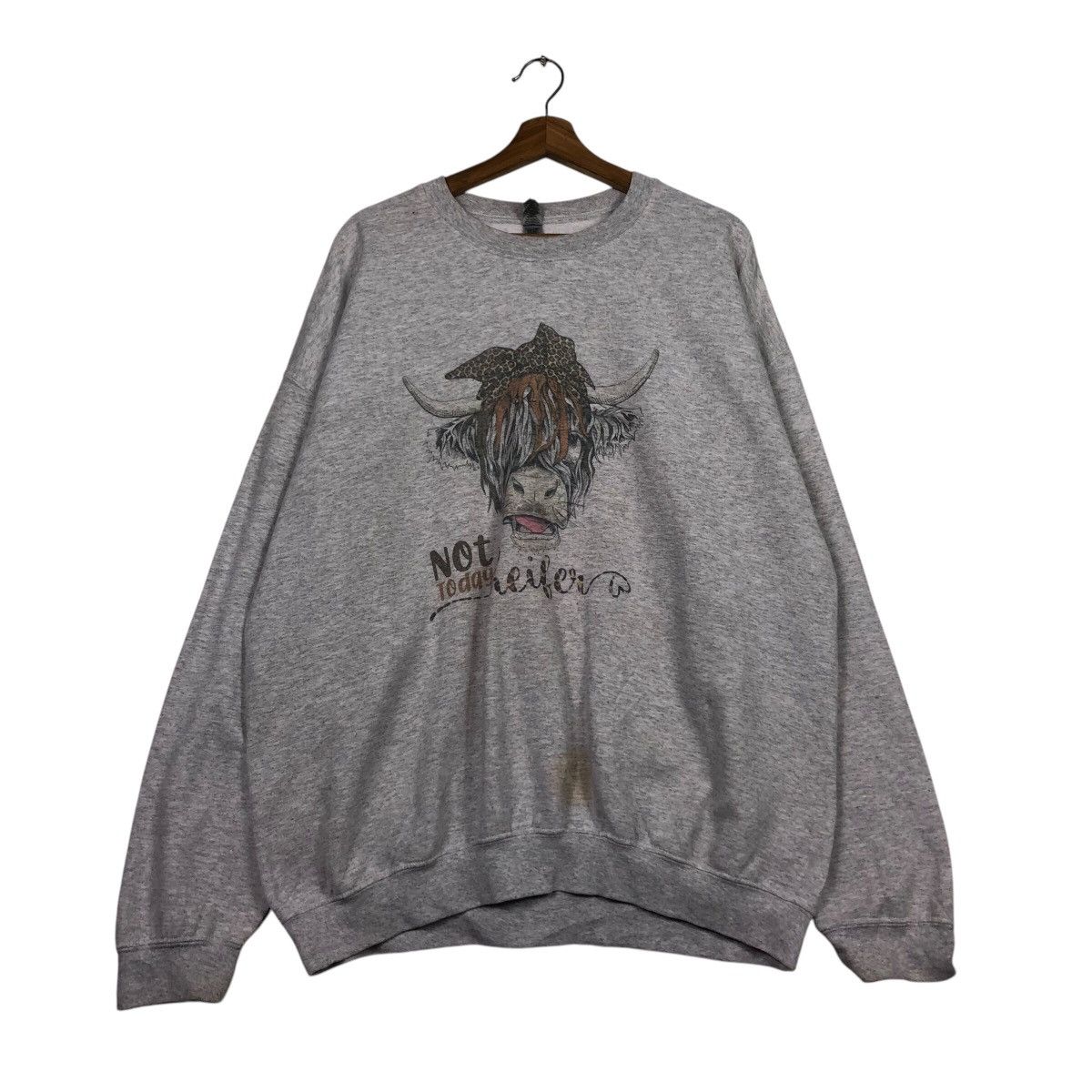 Japanese Brand Vintage-Style Cow Illustration Sweatshirt Size US XL / EU 56 / 4 - 2 Thumbnail