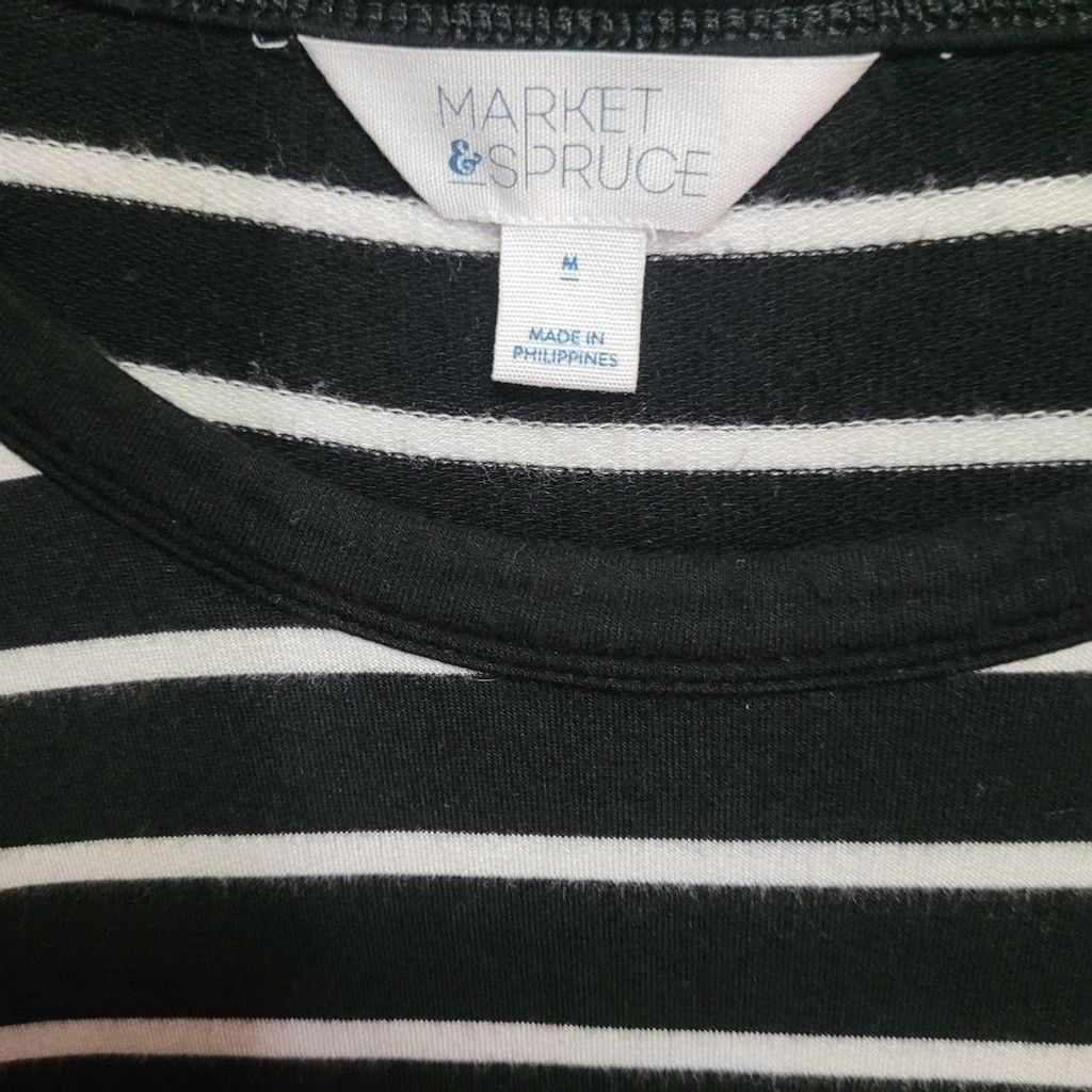 Other market & spruce, black & white striped shirt, Size M nwot Size L / US 10 / IT 46 - 2 Thumbnail