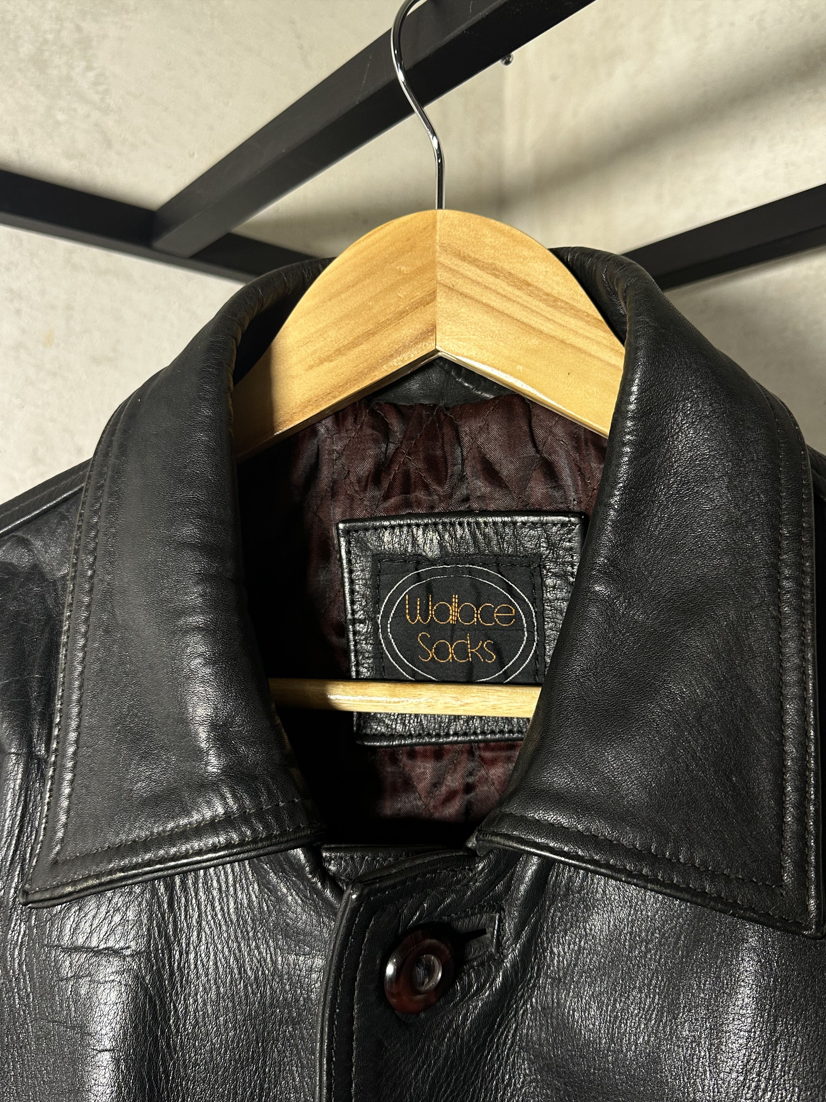 Wallace & Barnes Wallace Sacks Thick Leather Button Up Jacket Size US L / EU 52-54 / 3 - 6 Thumbnail