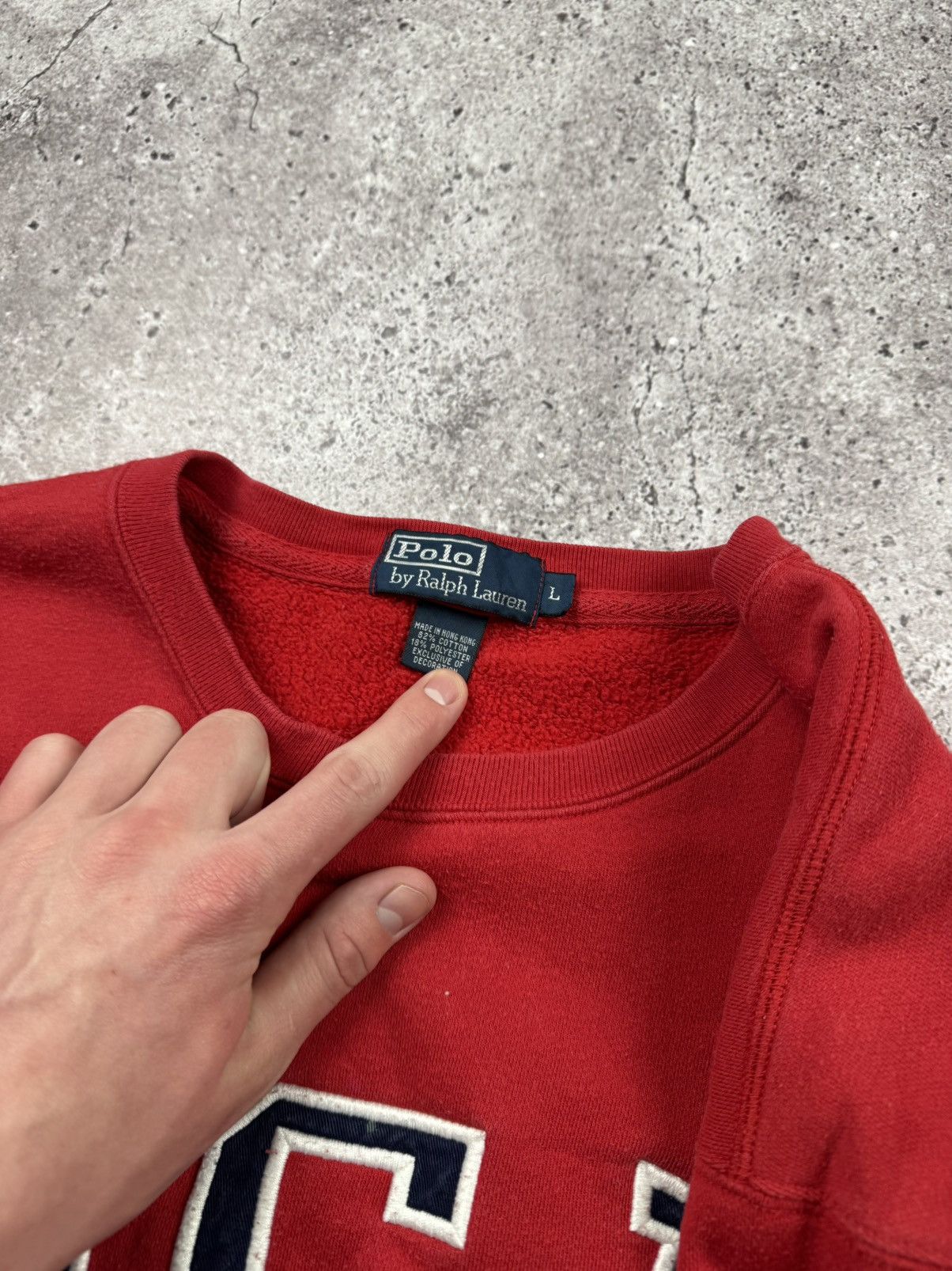 Polo Ralph Lauren VTG 90s POLO RALPH LAUREN USA BAGGY PAINTED Y2KSWEATSHIRT Size US XL / EU 56 / 4 - 8 Thumbnail