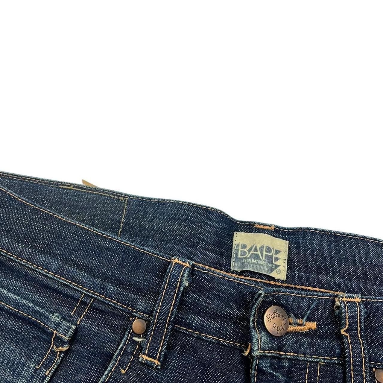 Bape Vintage 2000s Bape College Logo Denim Shorts Jorts Waist 35 Size US 35 - 6 Thumbnail