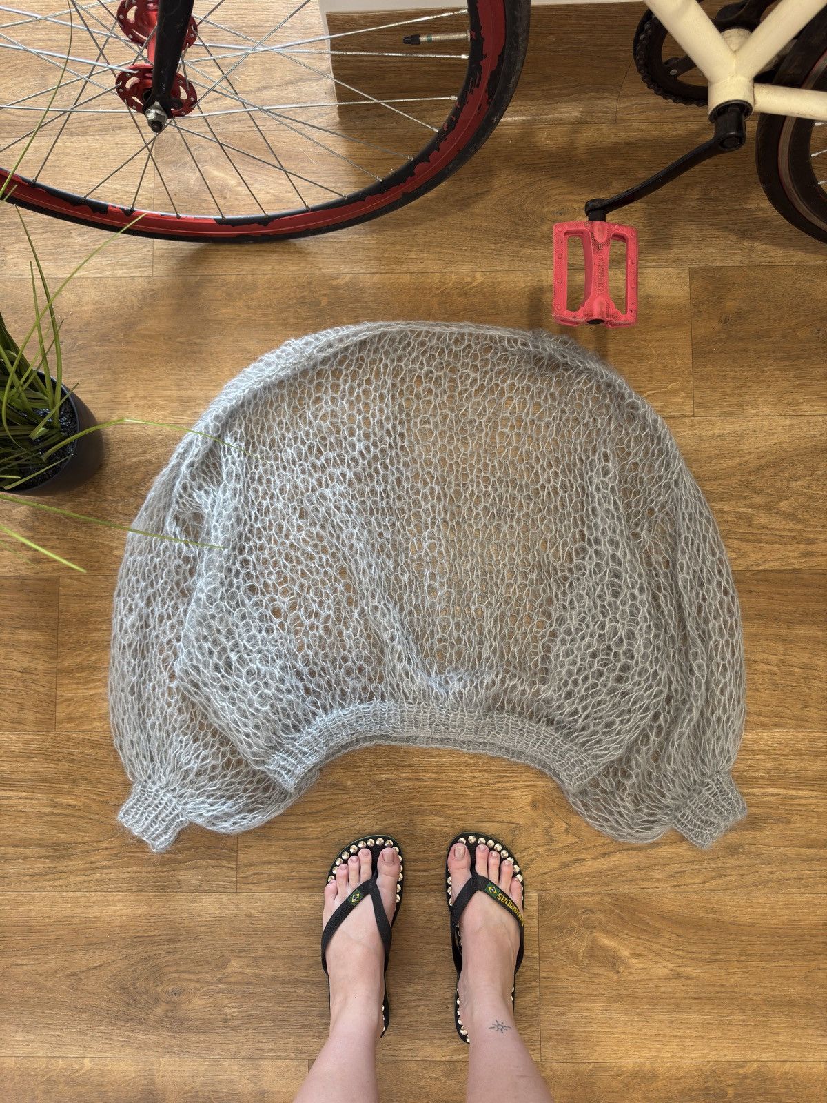 Other 2000s MESH KNITTED WEB HAND MADE SWEATER Size ONE SIZE - 2 Thumbnail