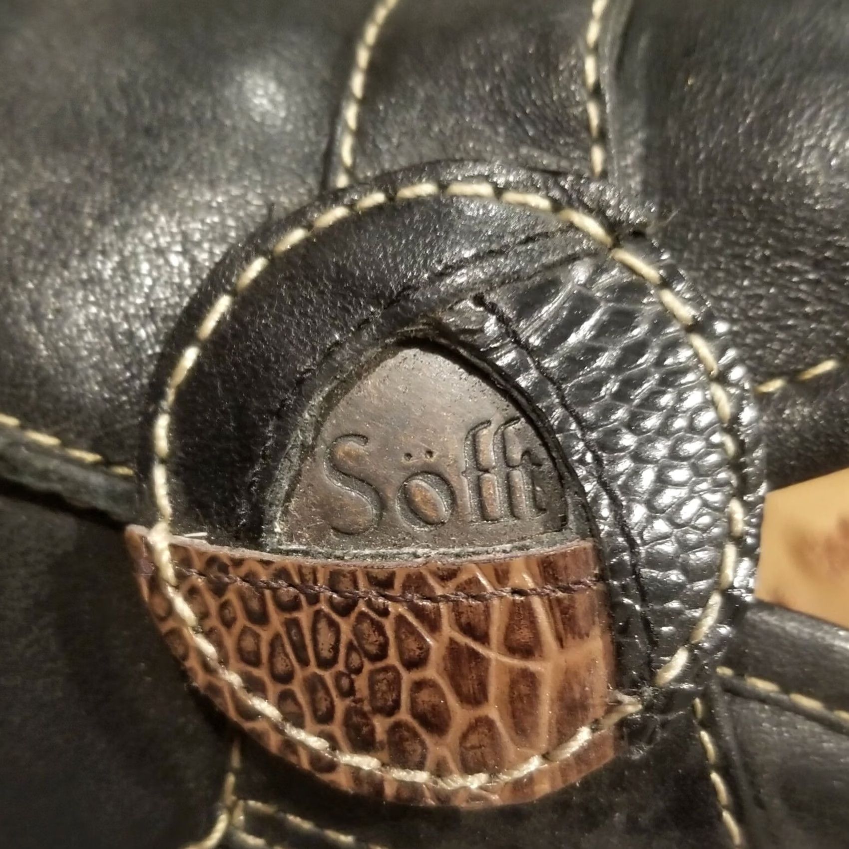 Vintage Sofft Black Leather Mules Slides Slip On Closed Toe Kitten Heels Women Size 7.5M Size US 8 / IT 38 - 3 Thumbnail
