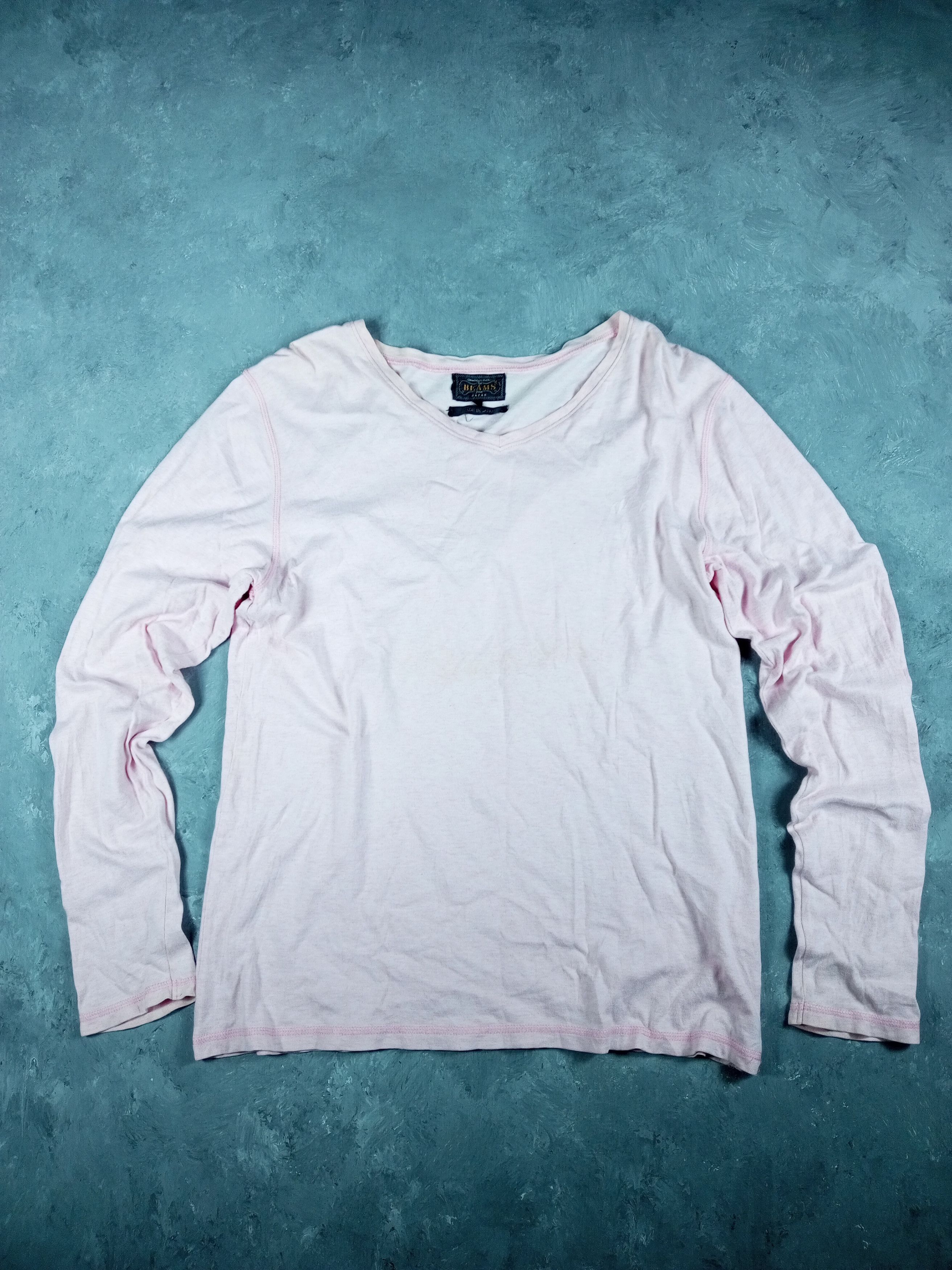 Beams Plus Rare Vintage V Neck Japanese Brand Beams Longsleeve Shirt Size US S / EU 44-46 / 1 - 1 Thumbnail