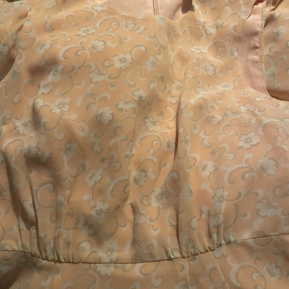 Forever 21 × Vintage Elegant Peach Floral Sleeveless Midi Dress Size XS / US 0-2 / IT 36-38 - 6 Thumbnail