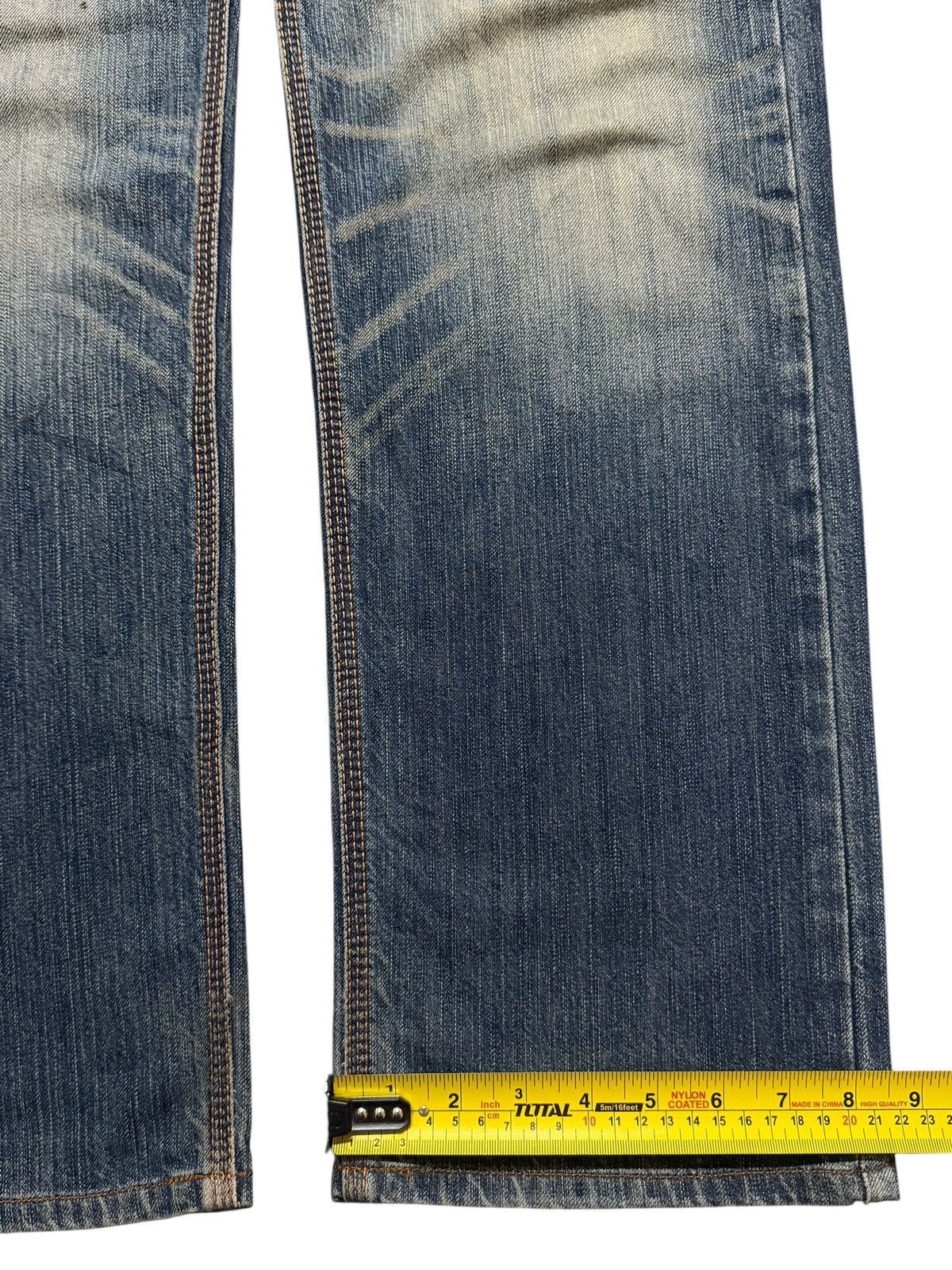 Edwin Vintage 90s Edwin XV Blue Faded Wash Whiskers Straight Loose Size US 34 / EU 50 - 14 Thumbnail