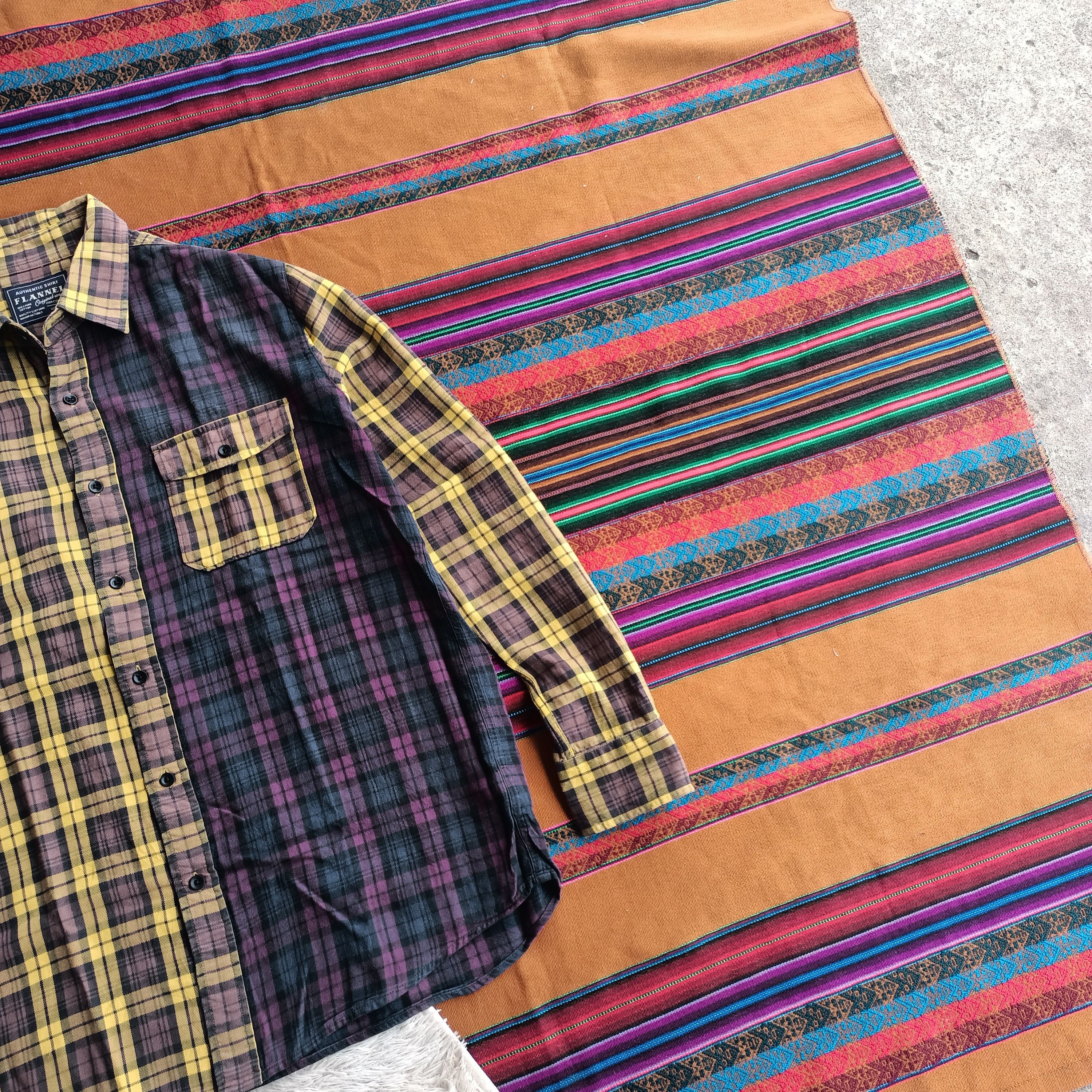 Uniqlo Vintage Uniqlo 2 cut collor faded flannel Size US L / EU 52-54 / 3 - 4 Thumbnail