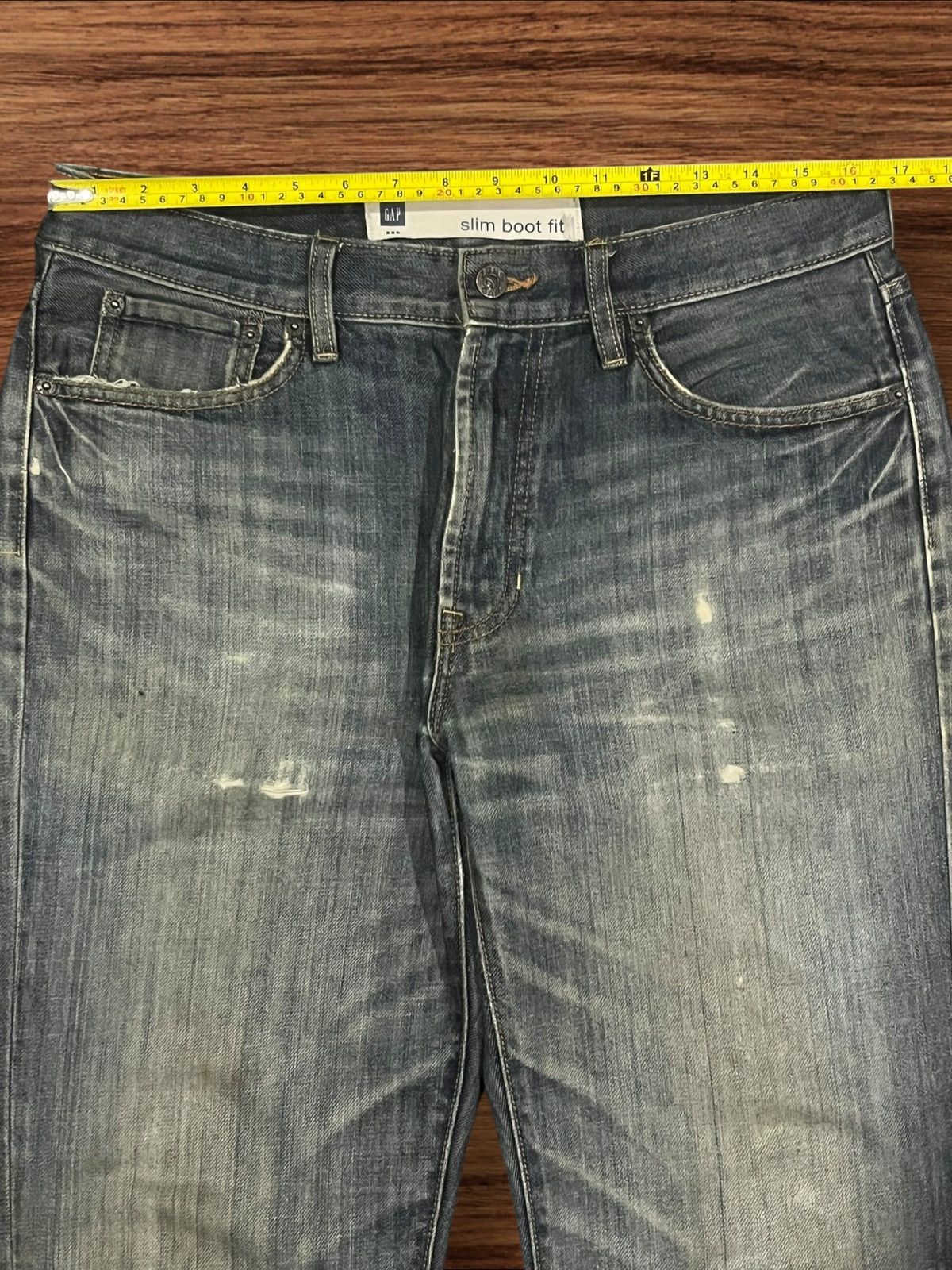 If Six Was Nine × Japanese Brand × Le Grande Bleu (L.G.B.) ⚡️Flare⚡️Vintage Gap Slim Boot Fit Faded Mud Washed Jeans Size US 33 - 14 Thumbnail