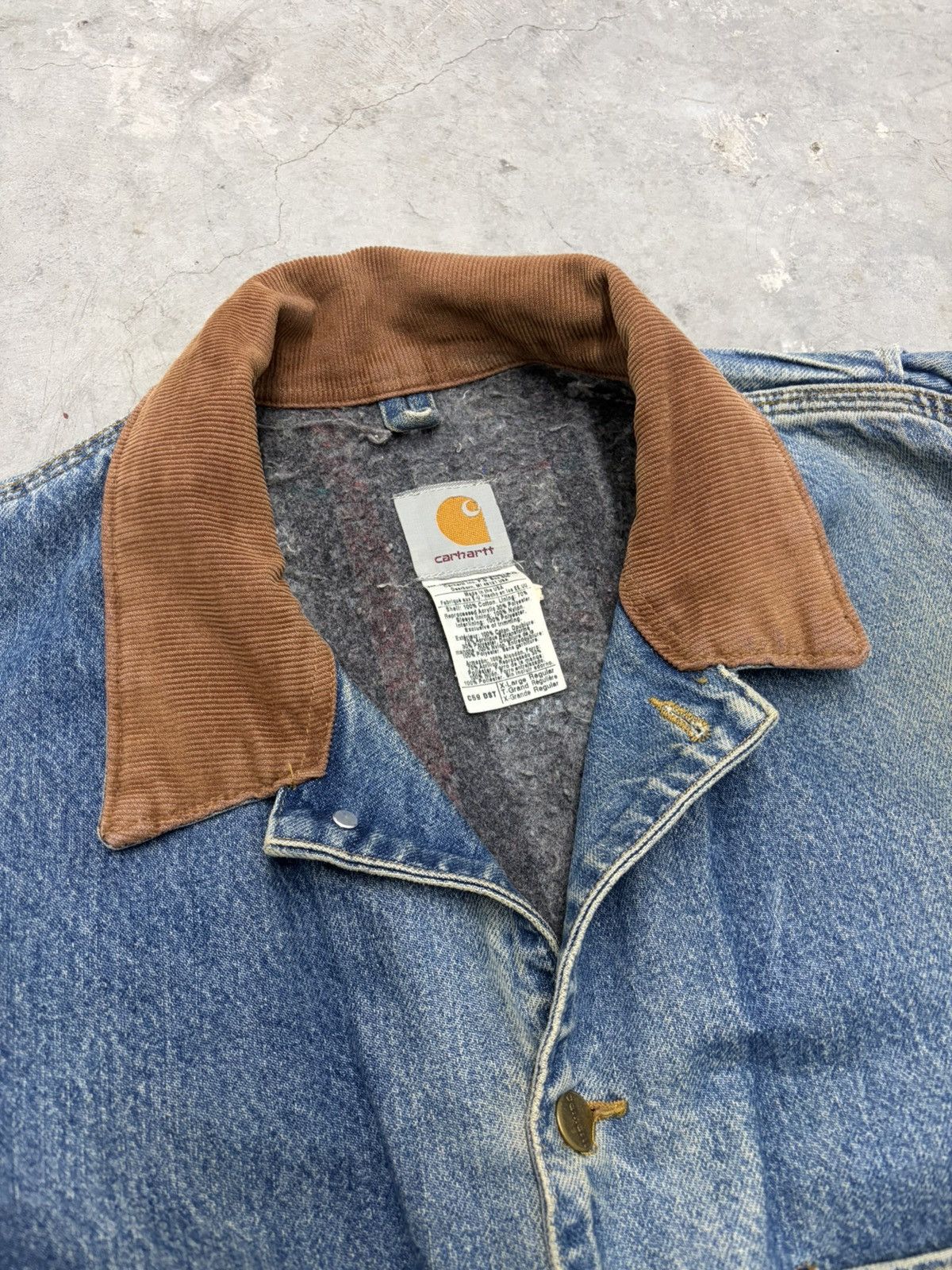 Carhartt Vintage 90s Carhartt Denim Chore Jacket Size US XL / EU 56 / 4 - 2 Thumbnail