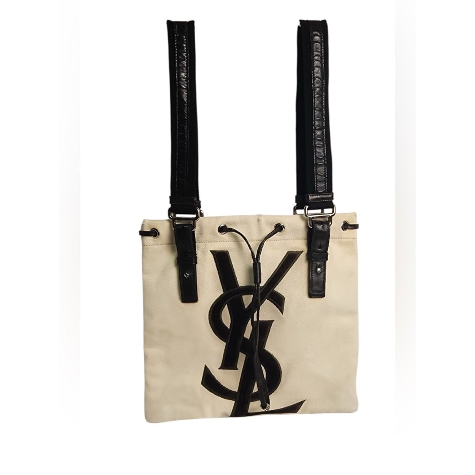Yves Saint Laurent Yves Saint Laurent YSL Brown Cream Kahala Tote Messenger Bag Size ONE SIZE - 2 Thumbnail