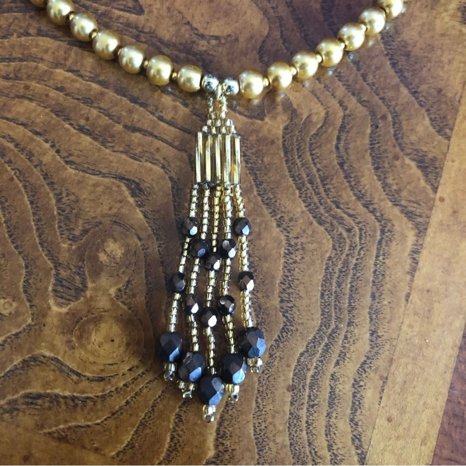 Handmade Handcrafted repurpose stone chandelier Pearl necklace Size ONE SIZE - 9 Thumbnail
