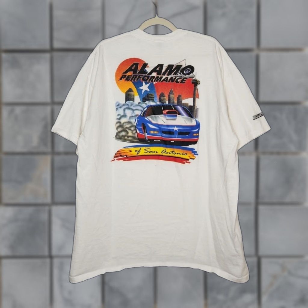 Anvil VINTAGE Alamo Performance San Antonio Texas Racing Skyline 2X White Cars Shirt Size US XXL / EU 58 / 5 - 1 Thumbnail