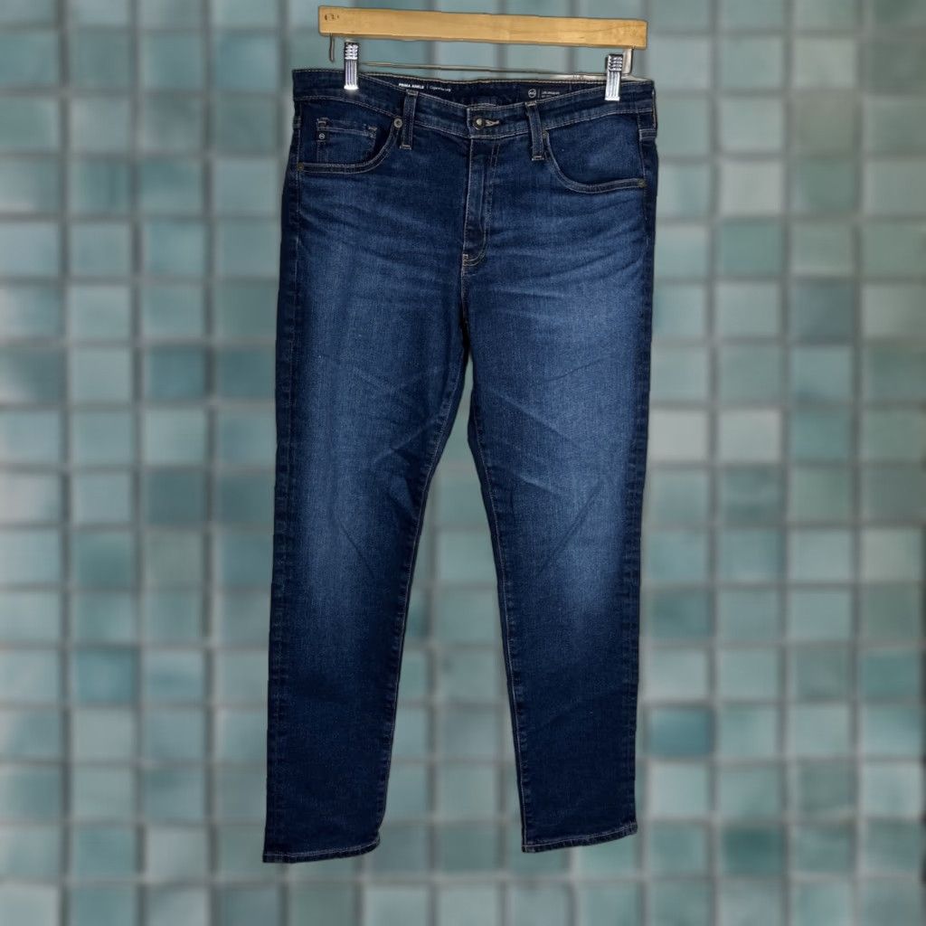 Vintage AG Adriano Goldschmied Jeans Womens 30 Prima AG Cigarette Leg Denim Solid Blue 5-Pocket Ankle Mid Rise 28in Inseam Cotton Spandex Jeans Womens Size 30" / US 8 / IT 44 - 1 Thumbnail