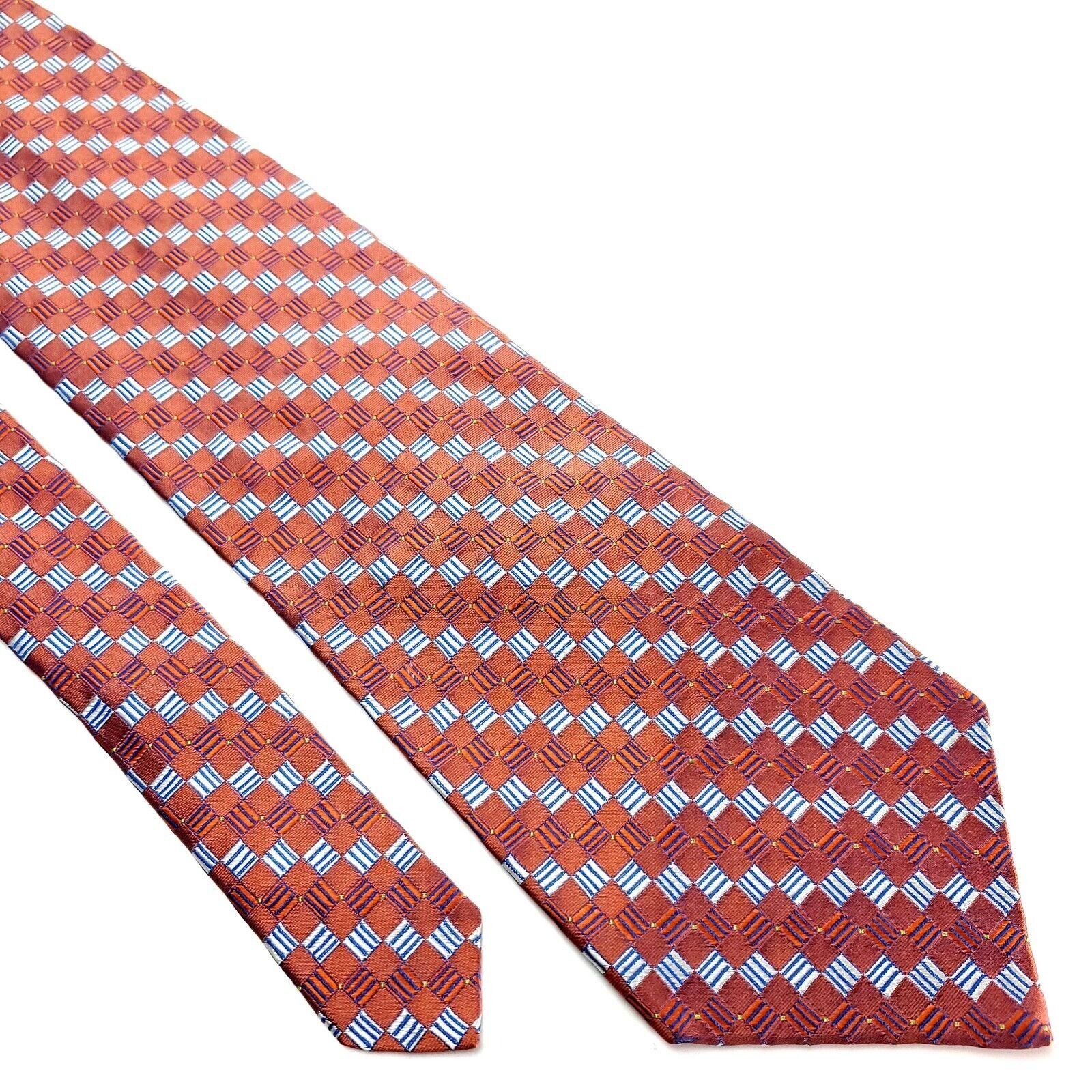 Alexander Julian Alexander Julian Colours Silk Tie Woven Orange Geometric Wid Size ONE SIZE - 1 Thumbnail
